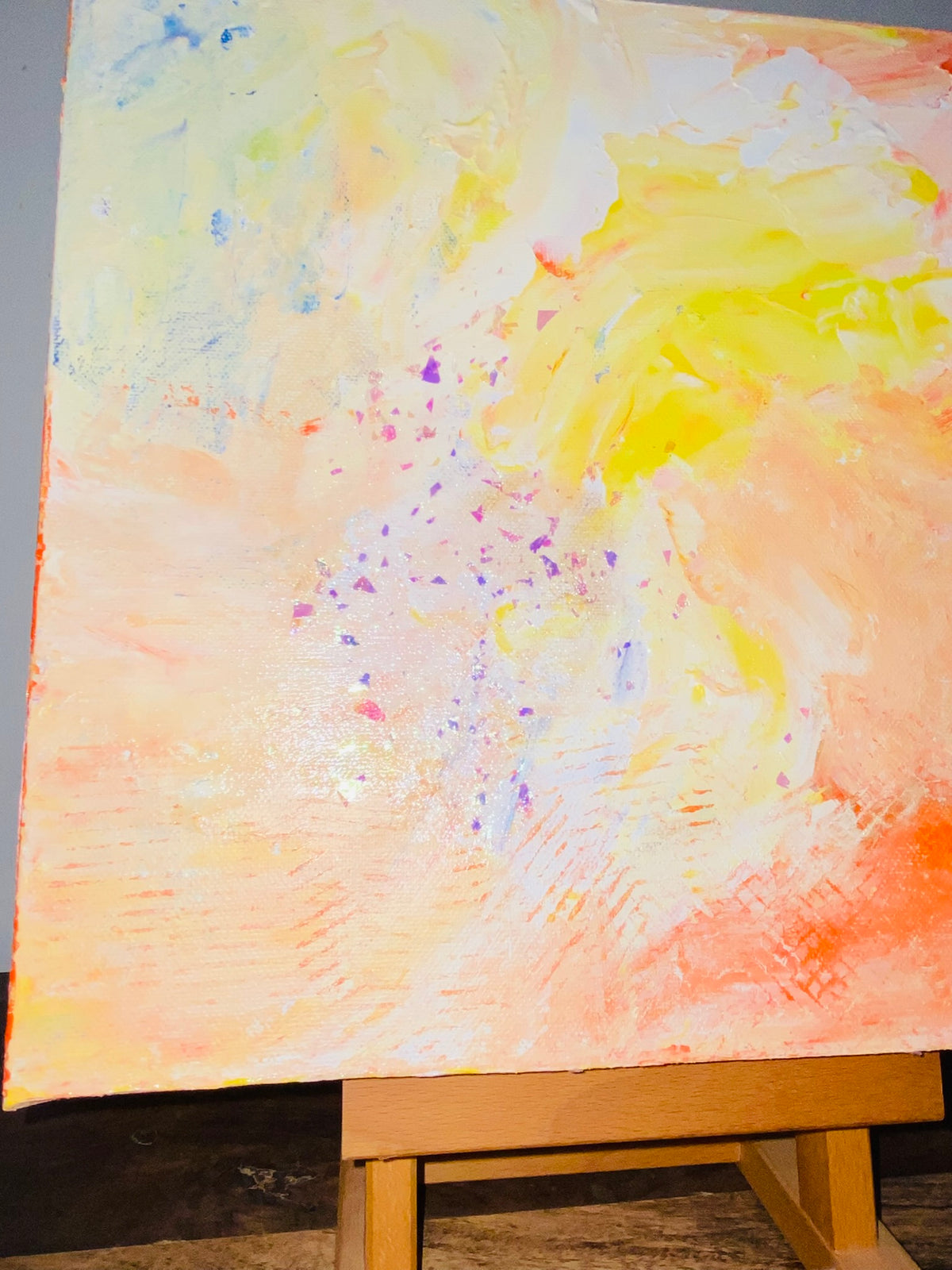 Delicata Abstract Acrylic Canvas Painting by Australian Artist Margo Humphries (30.5x30.5cm)