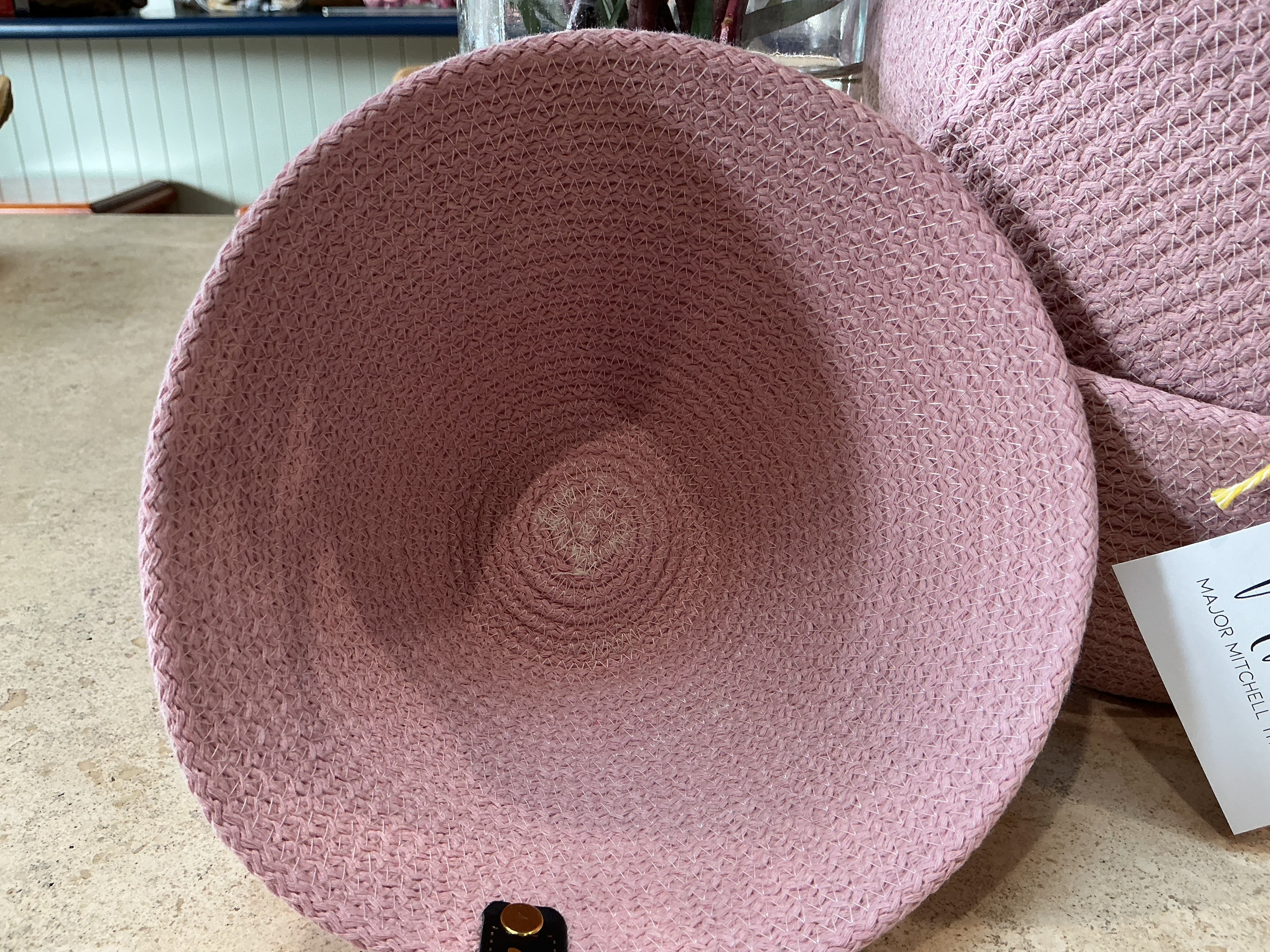 Dainty pink trinket basket, cotton rope