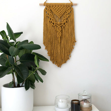 Macrame wall hanging mustard