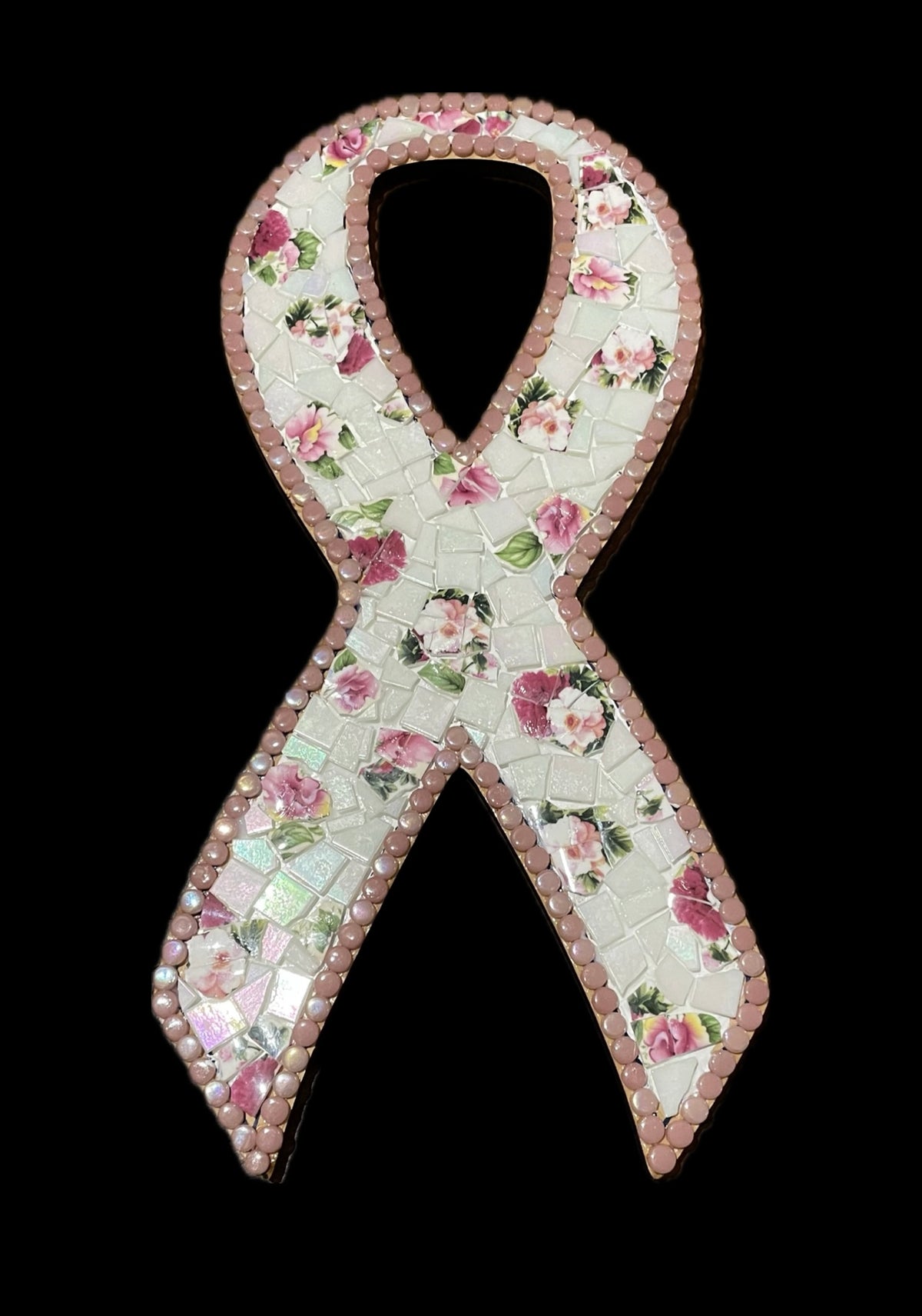 Vintage Crockery Breast Cancer Ribbon