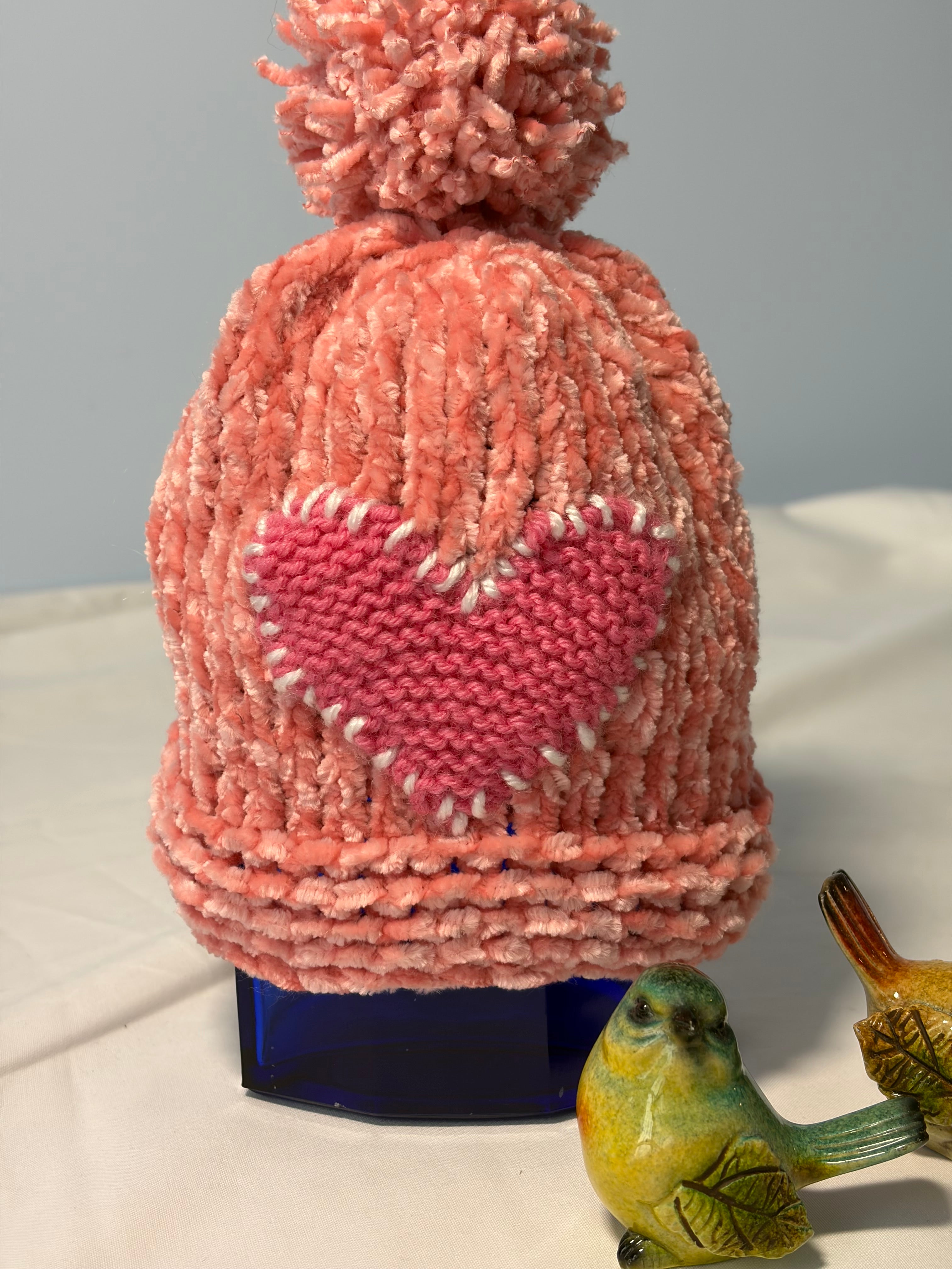 Pink Velvet Baby Beanie Size 0-3 months