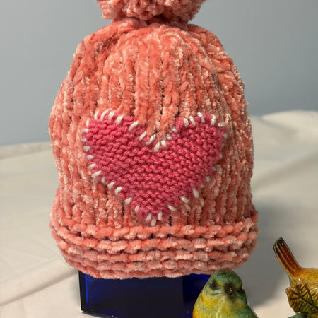 Pink Velvet Baby Beanie Size 0-3 months