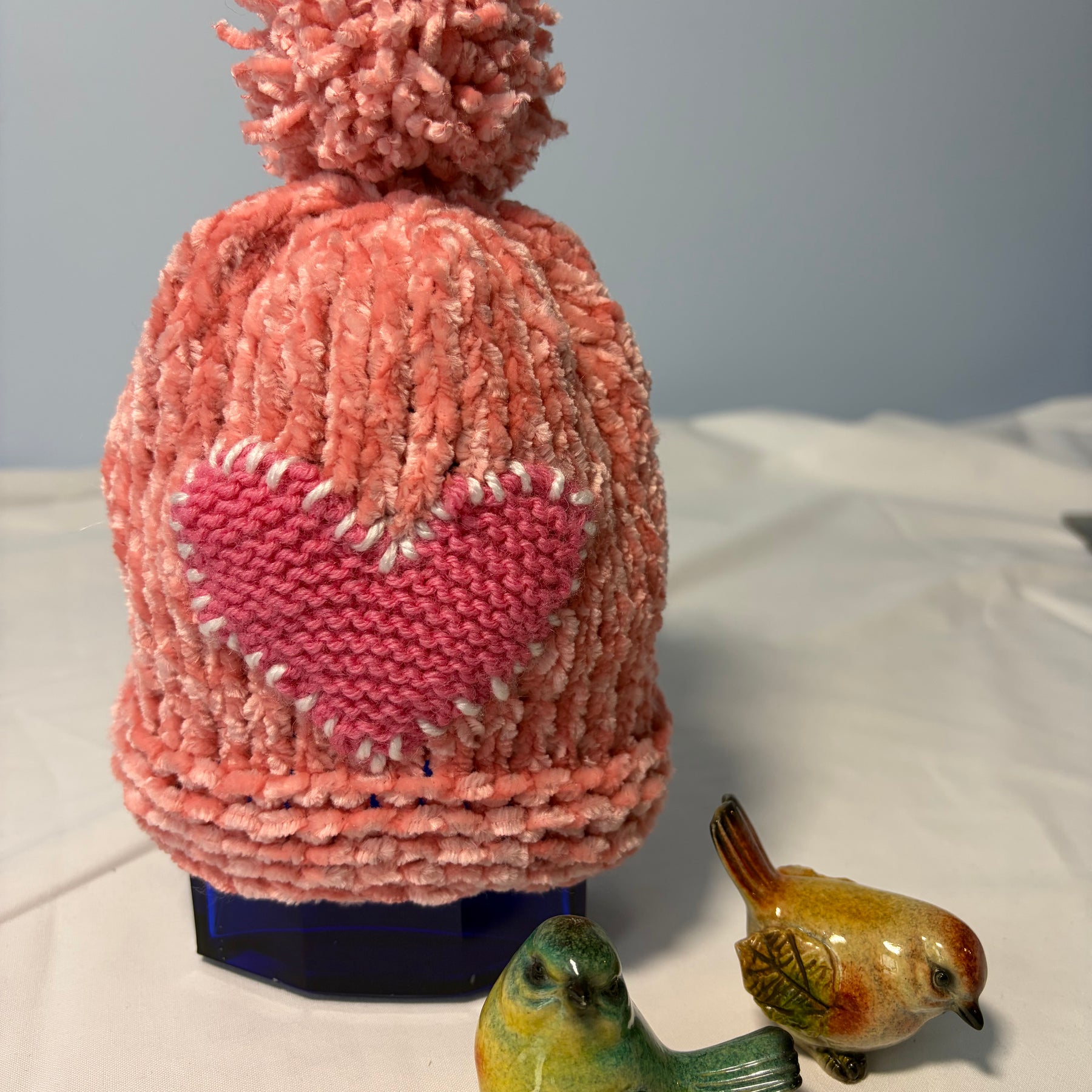 Pink Velvet Baby Beanie Size 0-3 months