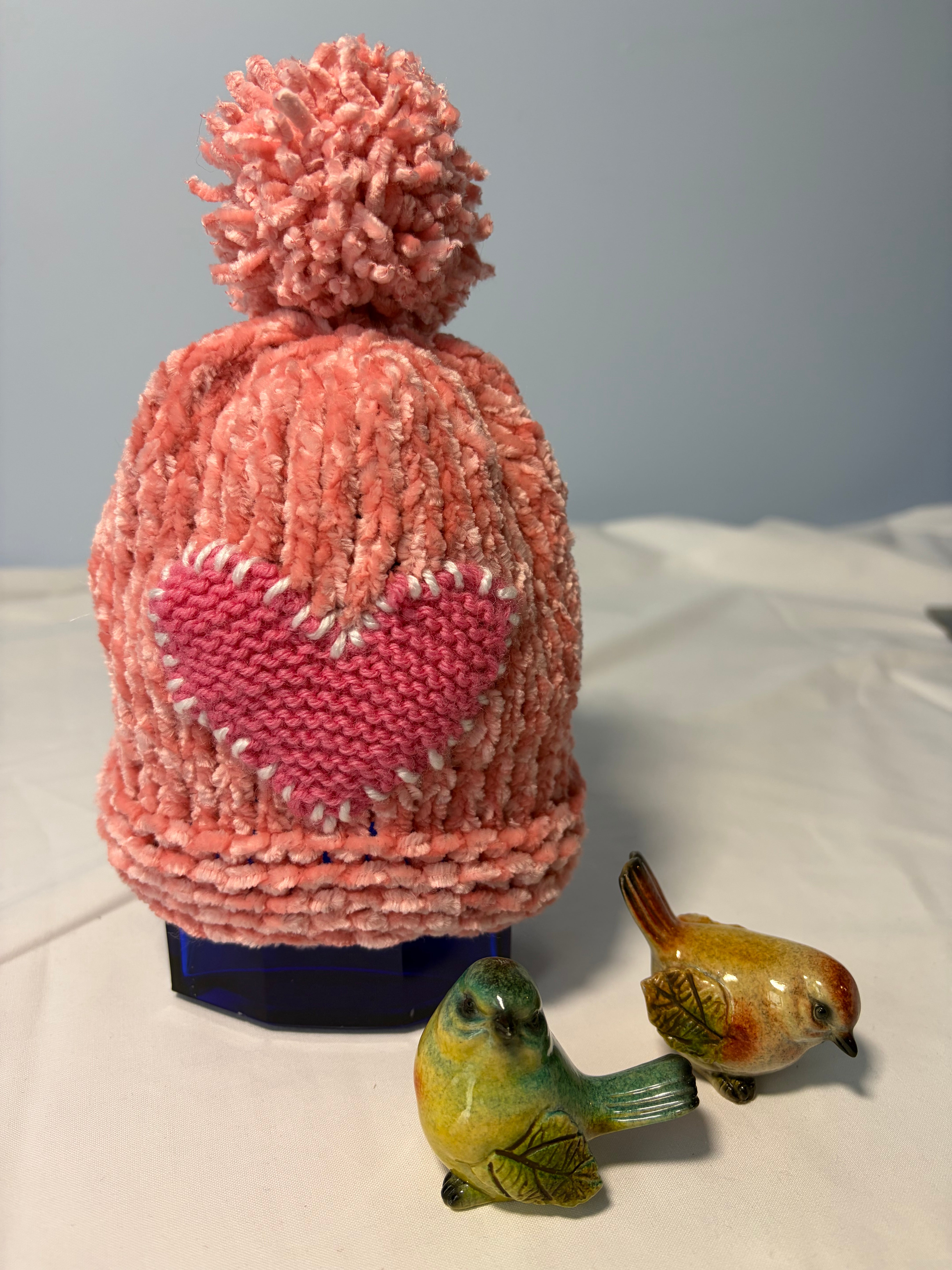 Pink Velvet Baby Beanie Size 0-3 months