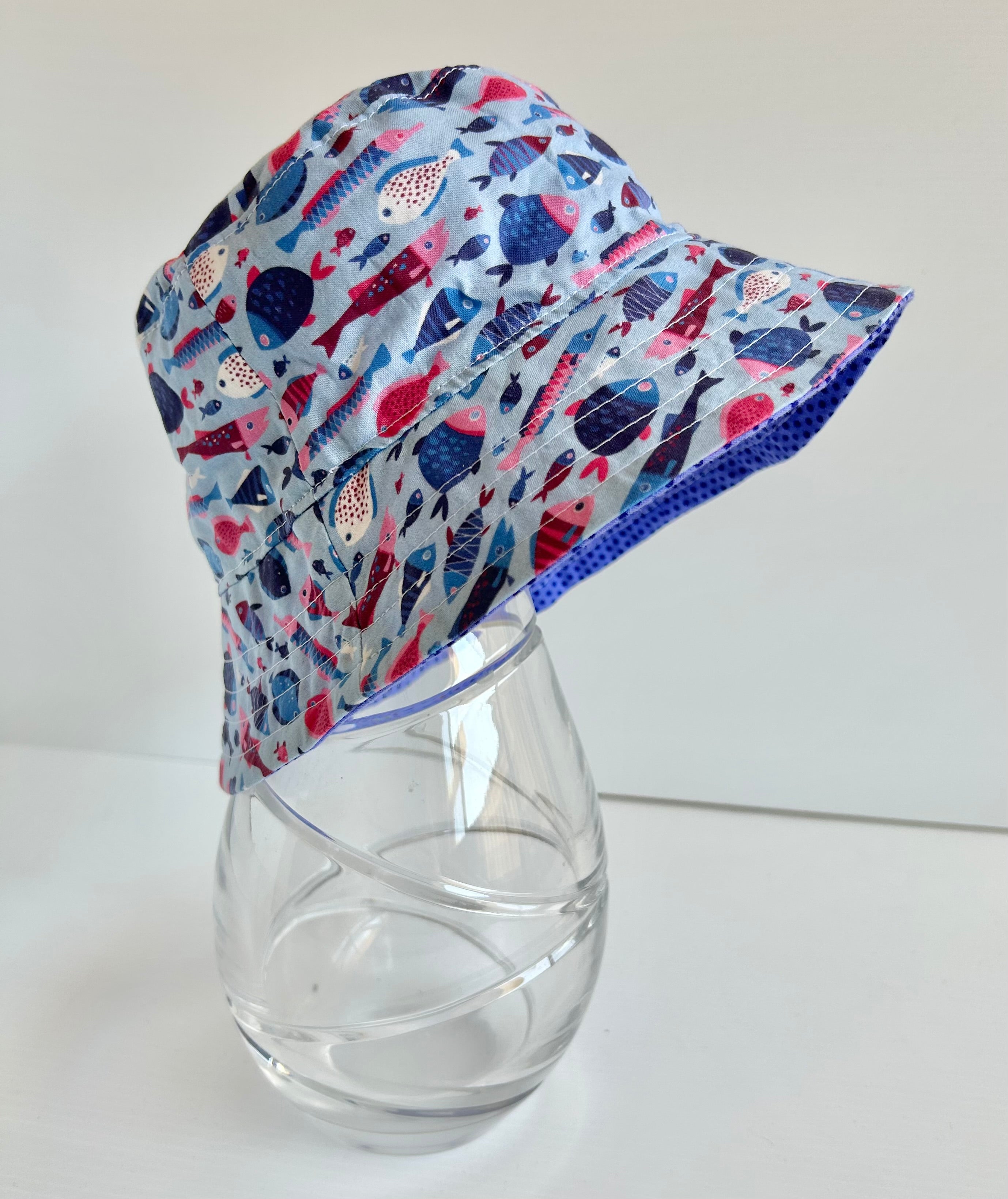 Ready to post- Small size regular brim hats with chin strap- reduced price