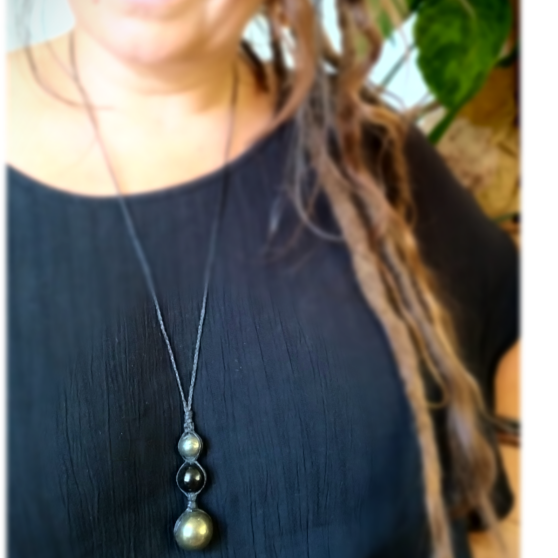 PYRITE SPHERES WITH SIVERSHEEN OBSIDIAN handmade necklace talisman