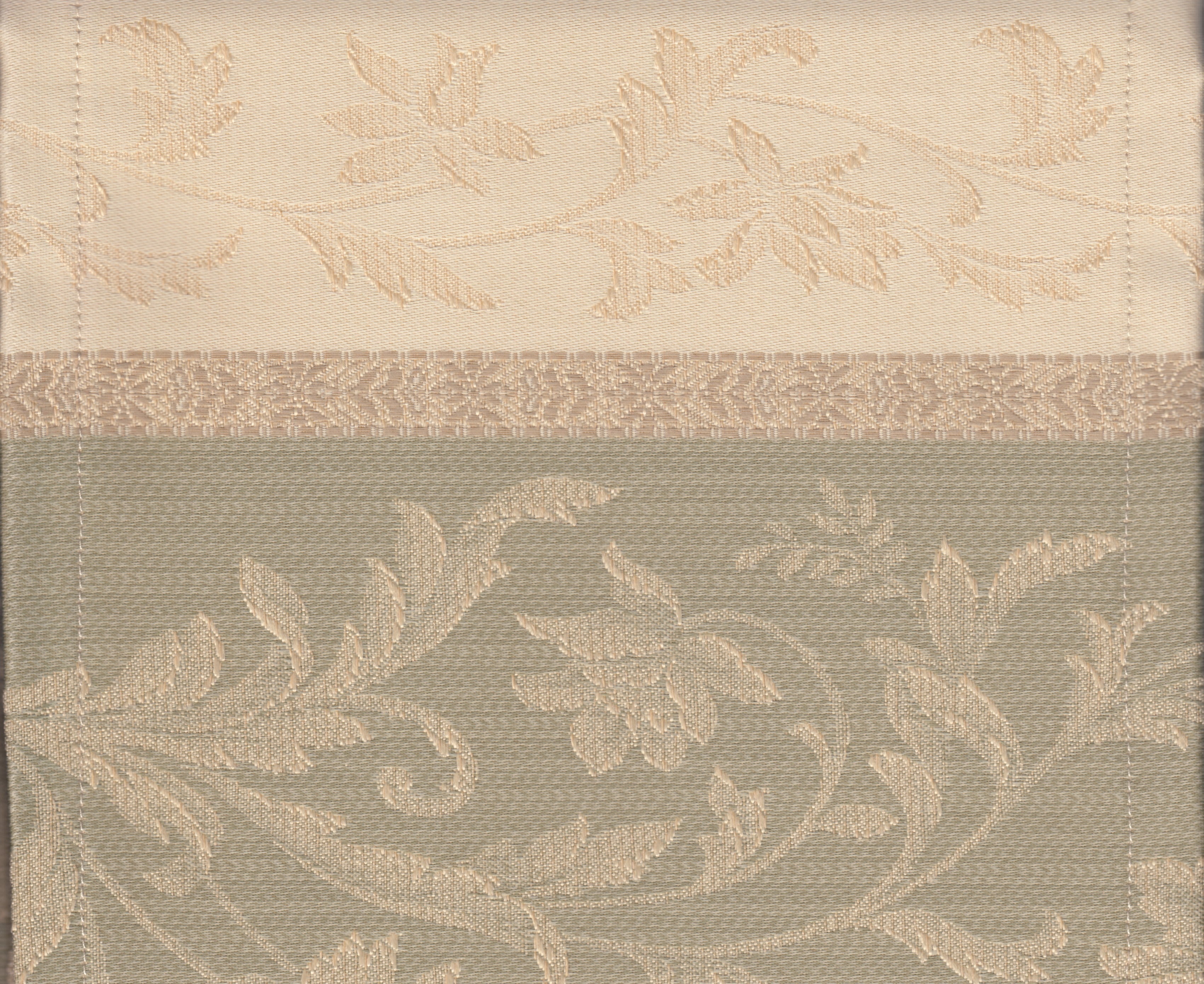 Fabric Remote Control Holder -green & gold 3 pockets