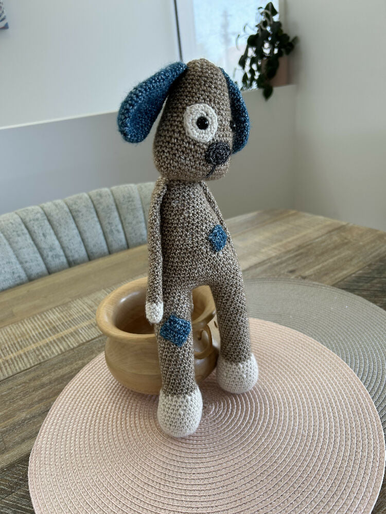 Patch the dog crocheted baby soft toy