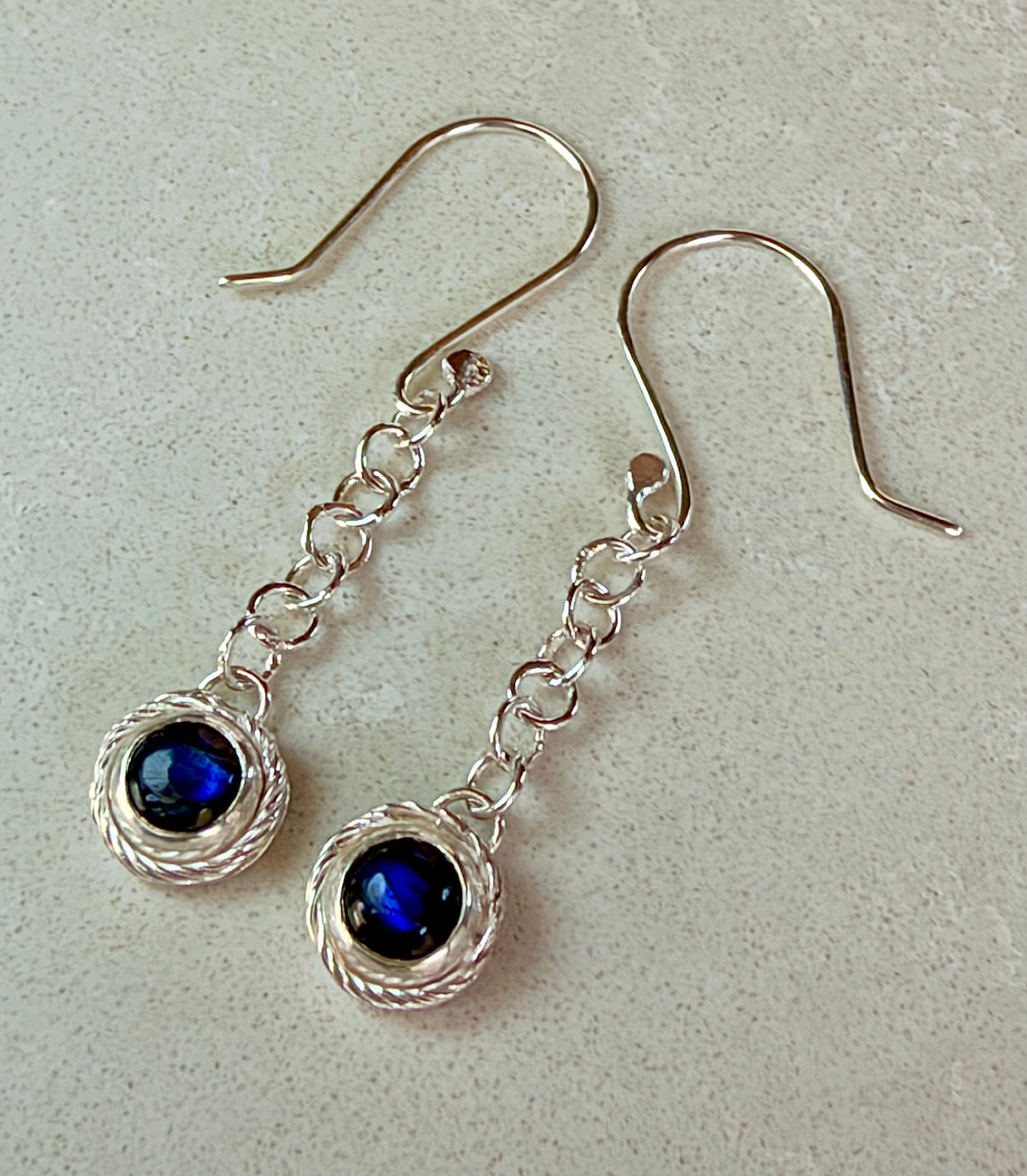 Labradorite Dew Drop Sterling Silver Earrings