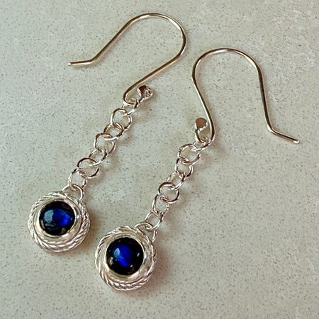 Labradorite Dew Drop Sterling Silver Earrings