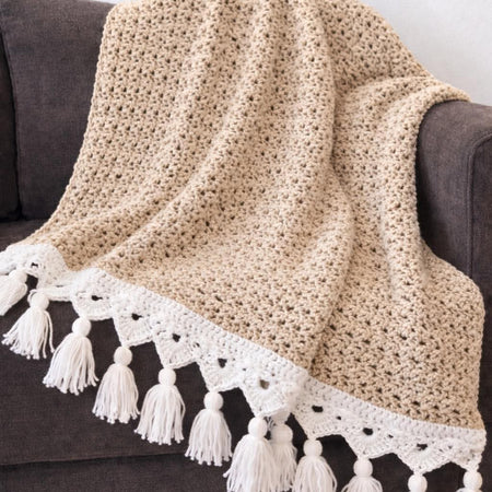 Soft Large Crochet Blanket with Tassels - Made to Order
