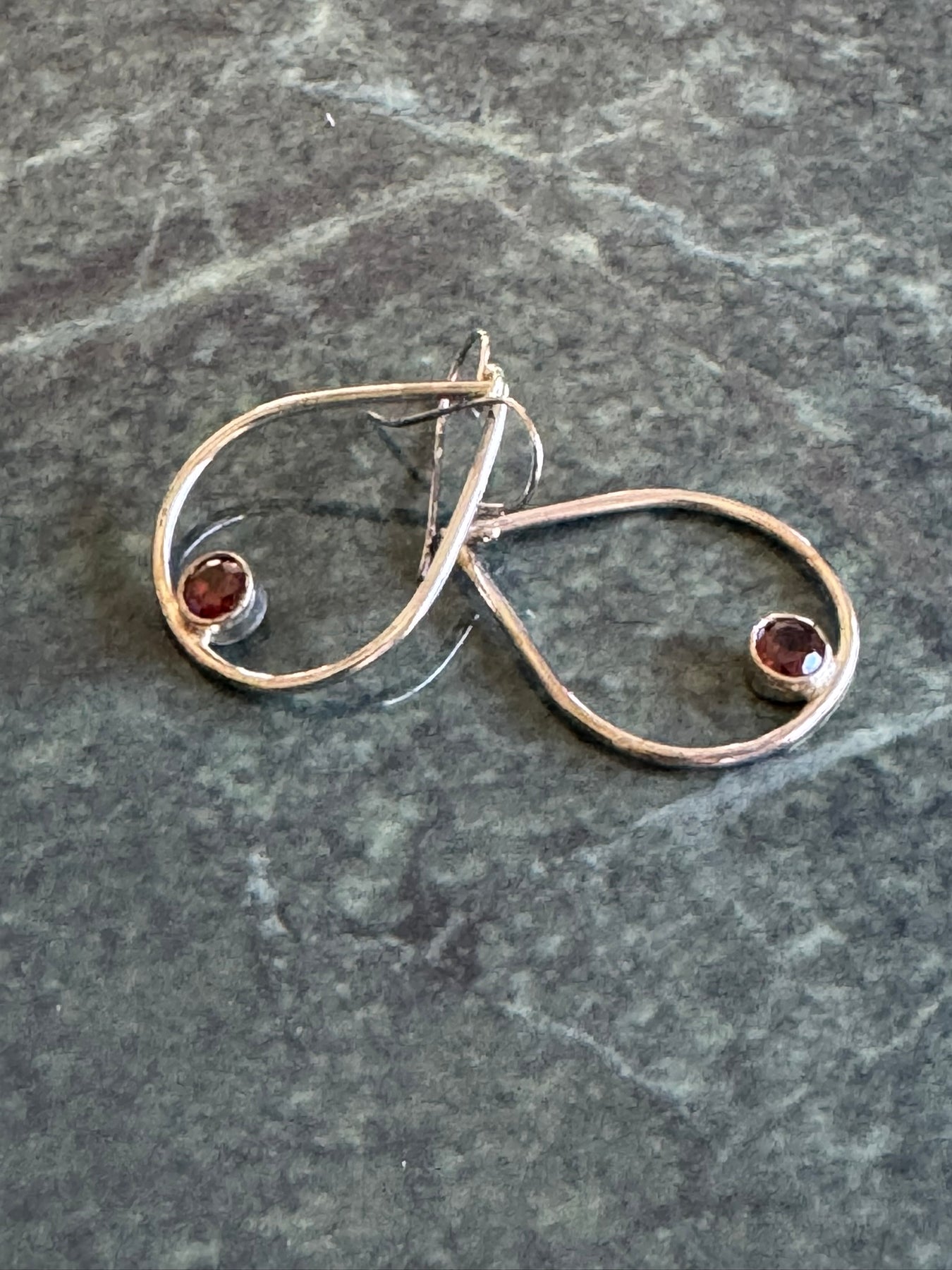 Hand-Crafted Sterling Silver Teardrop Earrings with Cubic Zircona