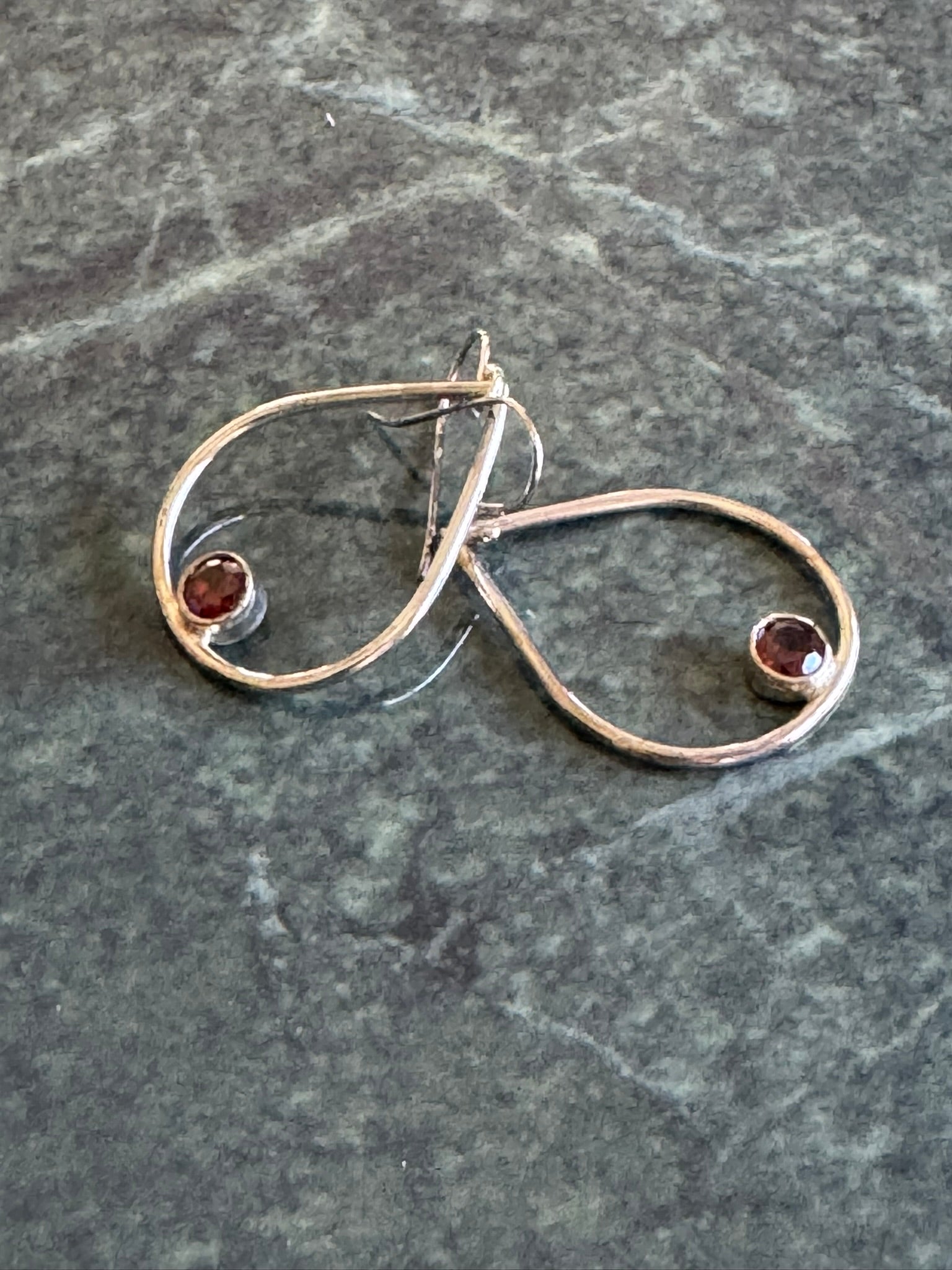 Hand-Crafted Sterling Silver Teardrop Earrings with Cubic Zircona