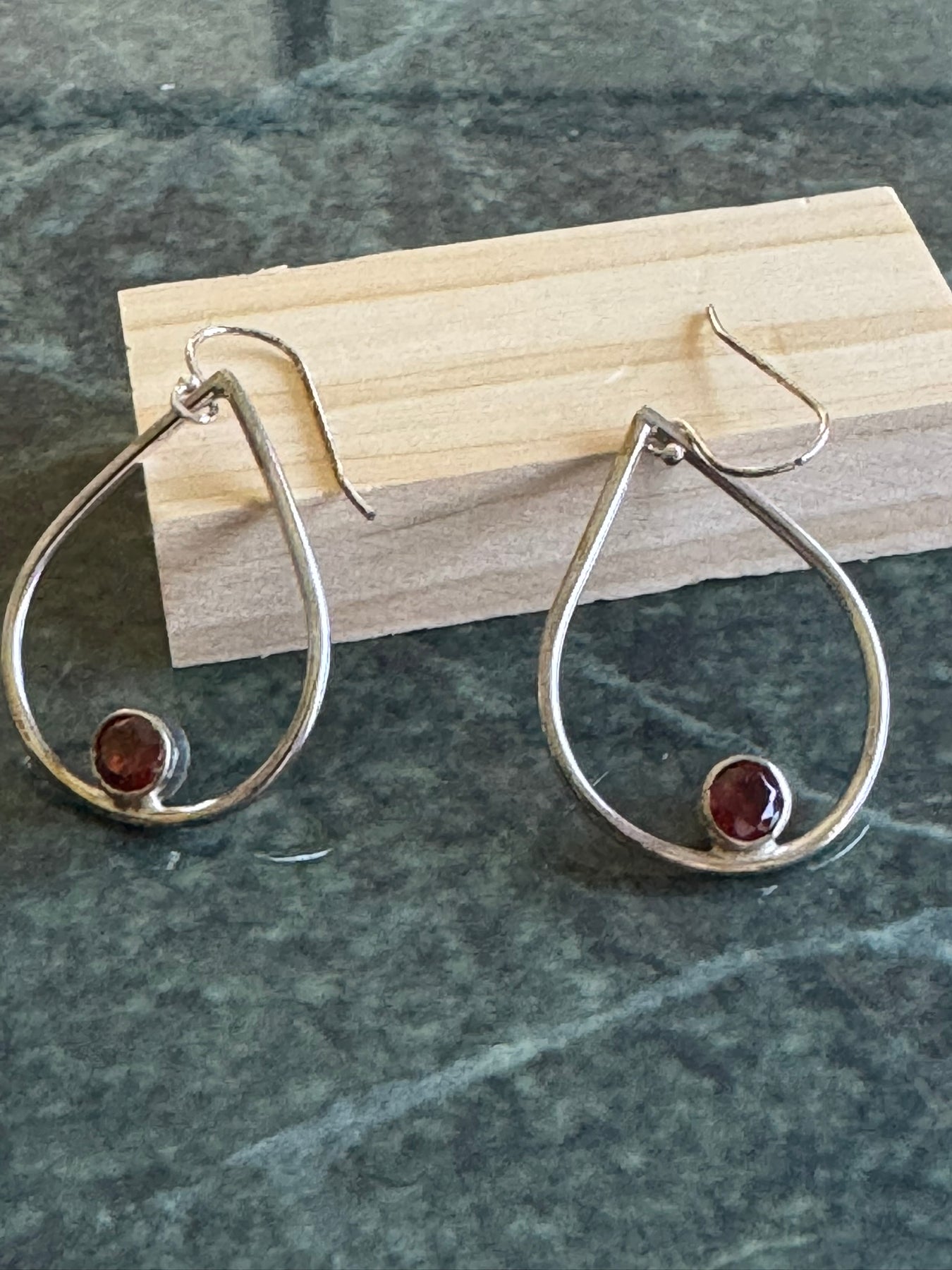 Hand-Crafted Sterling Silver Teardrop Earrings with Cubic Zircona