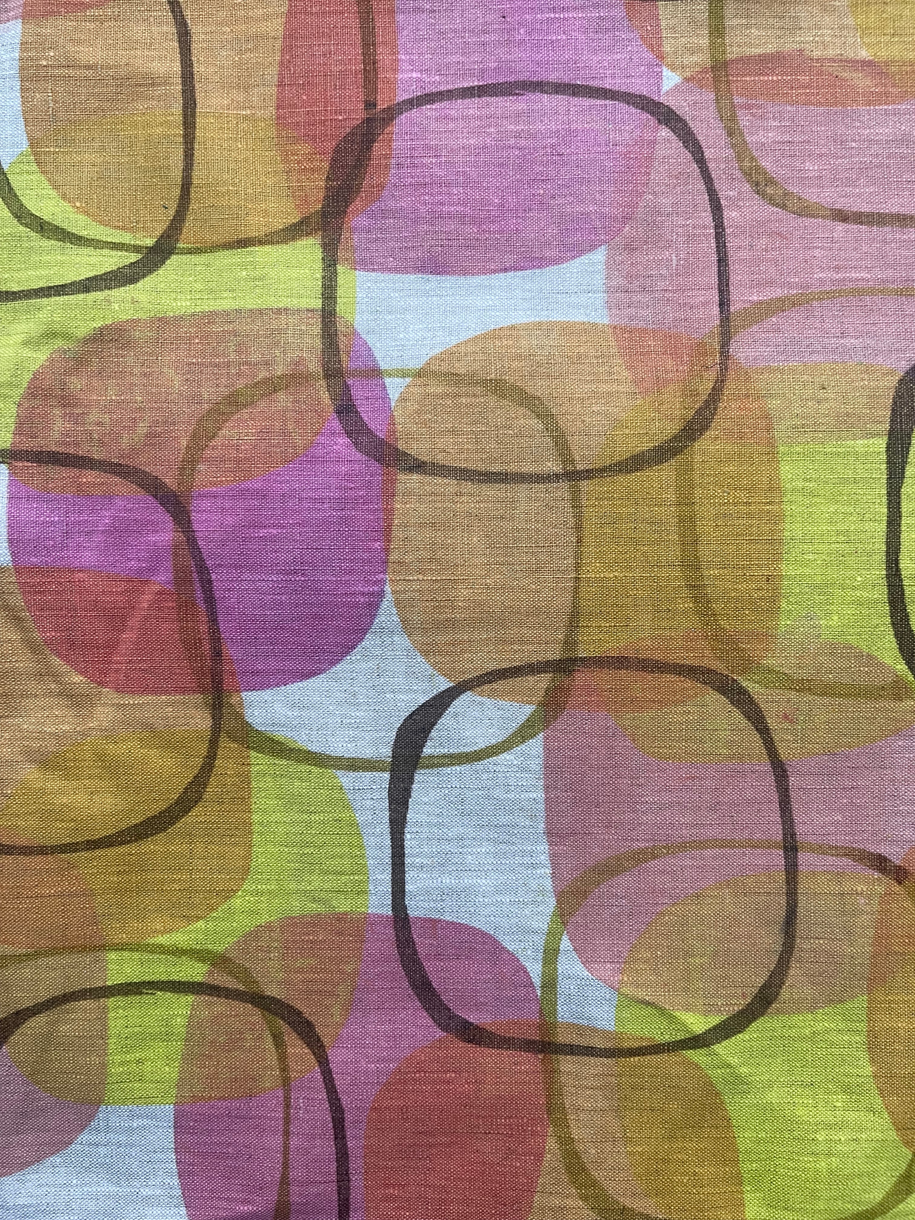 Cushion cover - Bronze rose and lime circles
