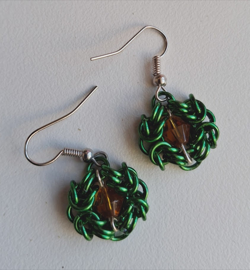 Chain maille Romanov link earrings