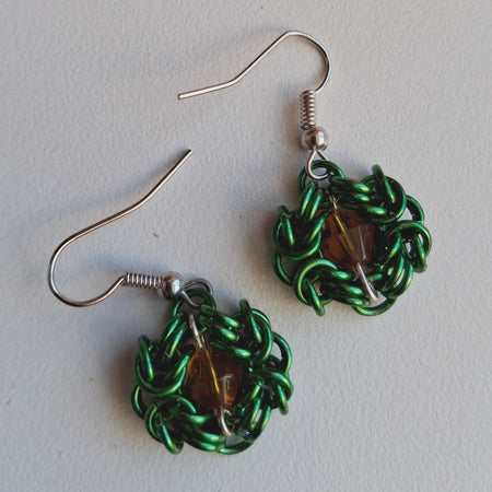 Chain maille Romanov link earrings