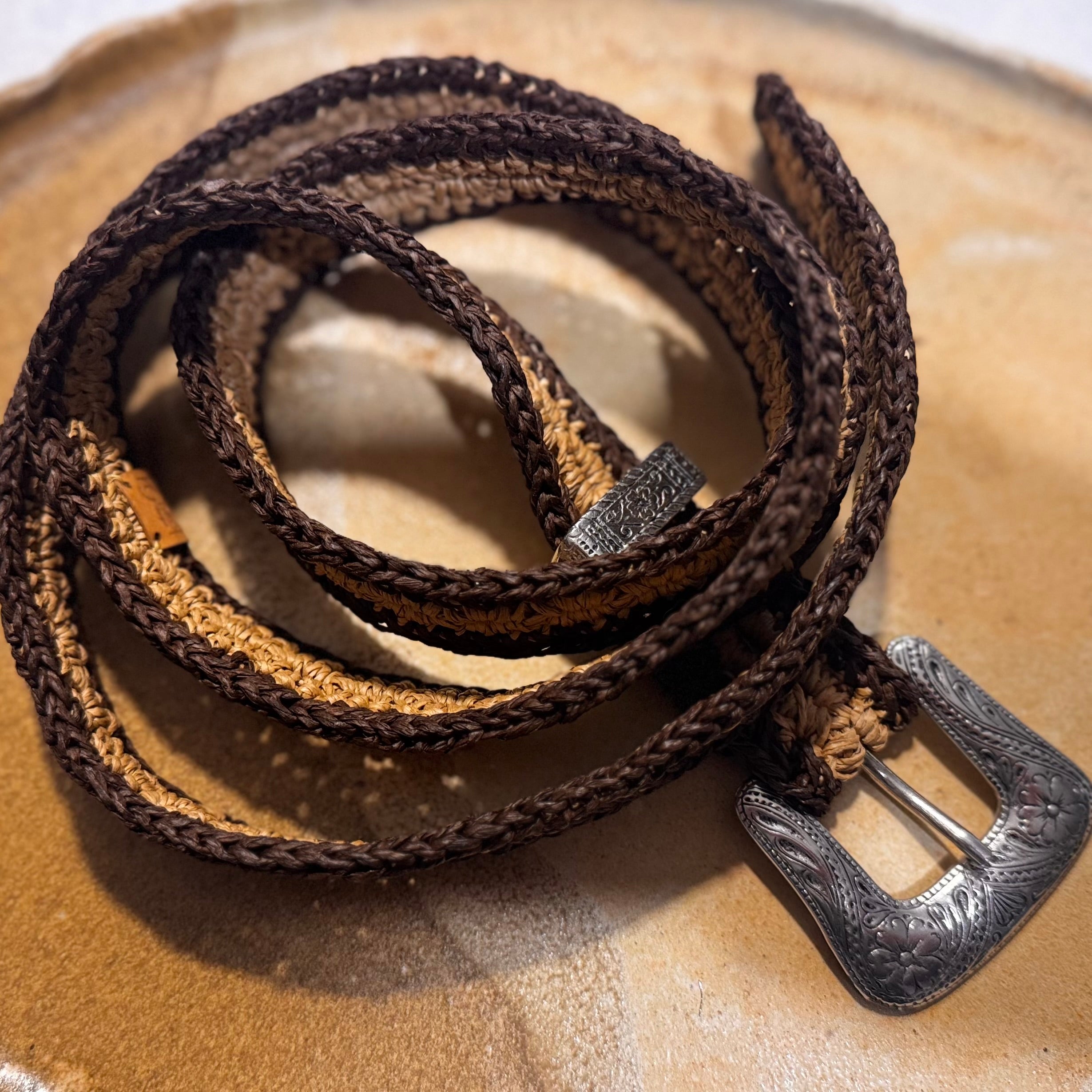 Crochet Bamboo Belt (Western Buckle)