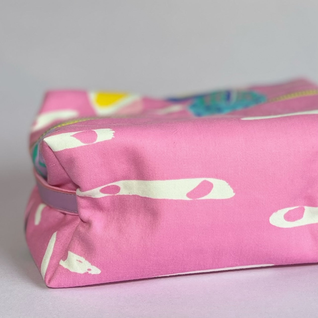 Pink, repurposed vintage fabric box POUCH