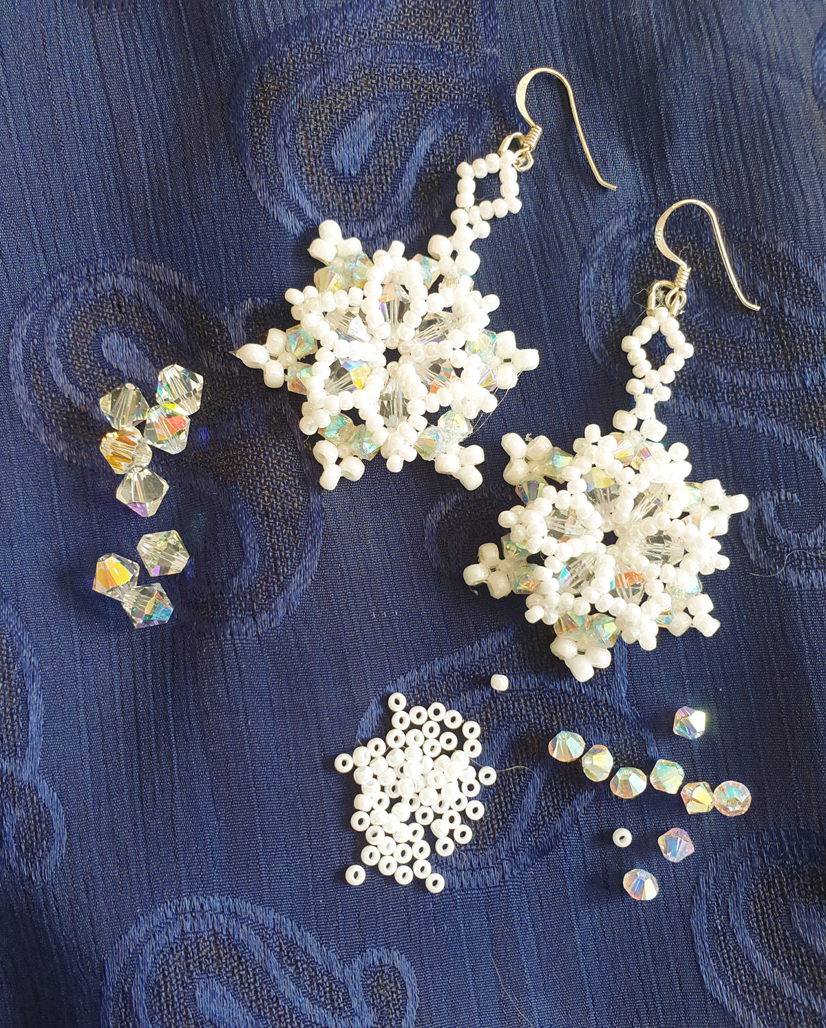 Sparkling Swarovski Crystal Snowflake Earrings