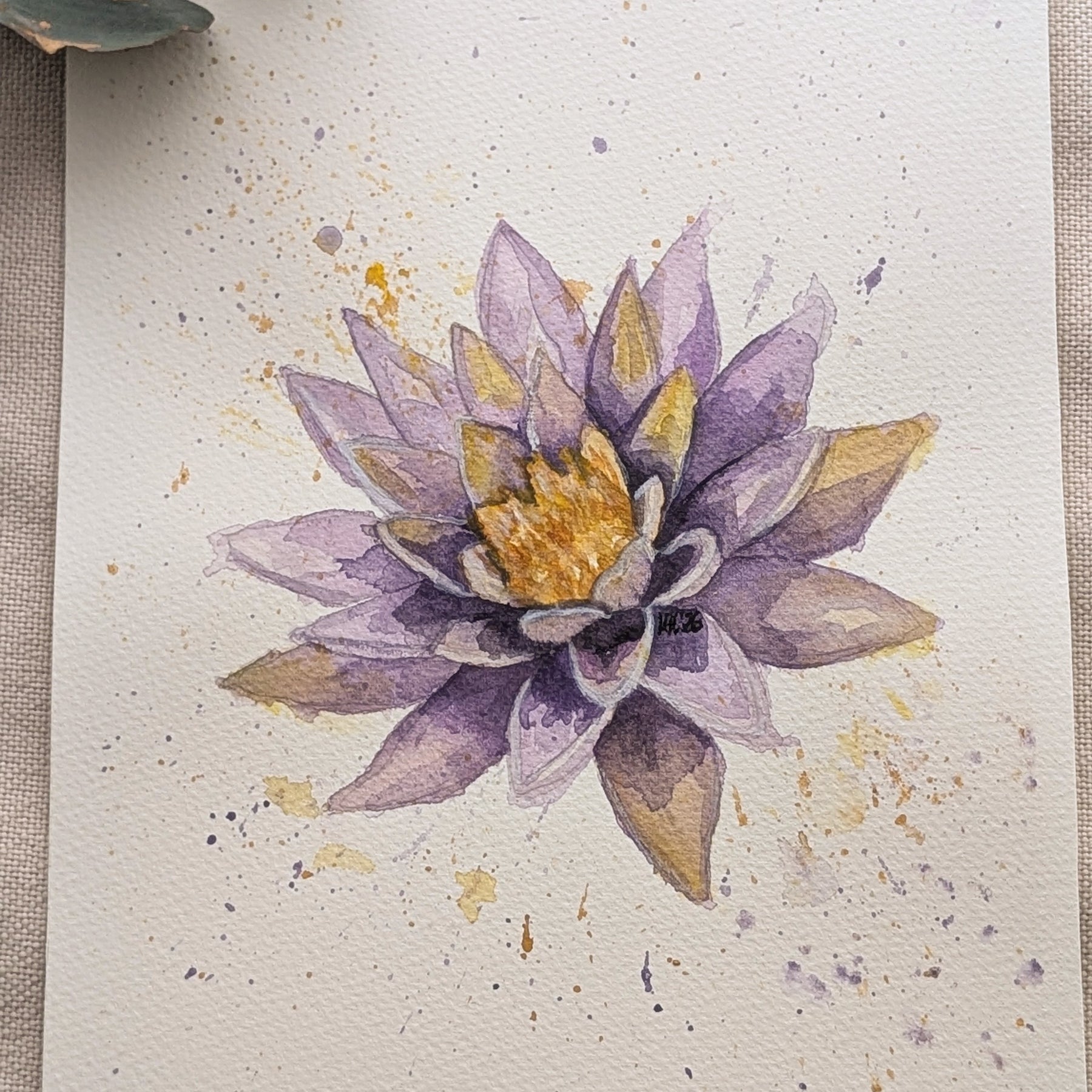Original Waterlily Watercolour Painting | A4 Botanical Floral Artwork