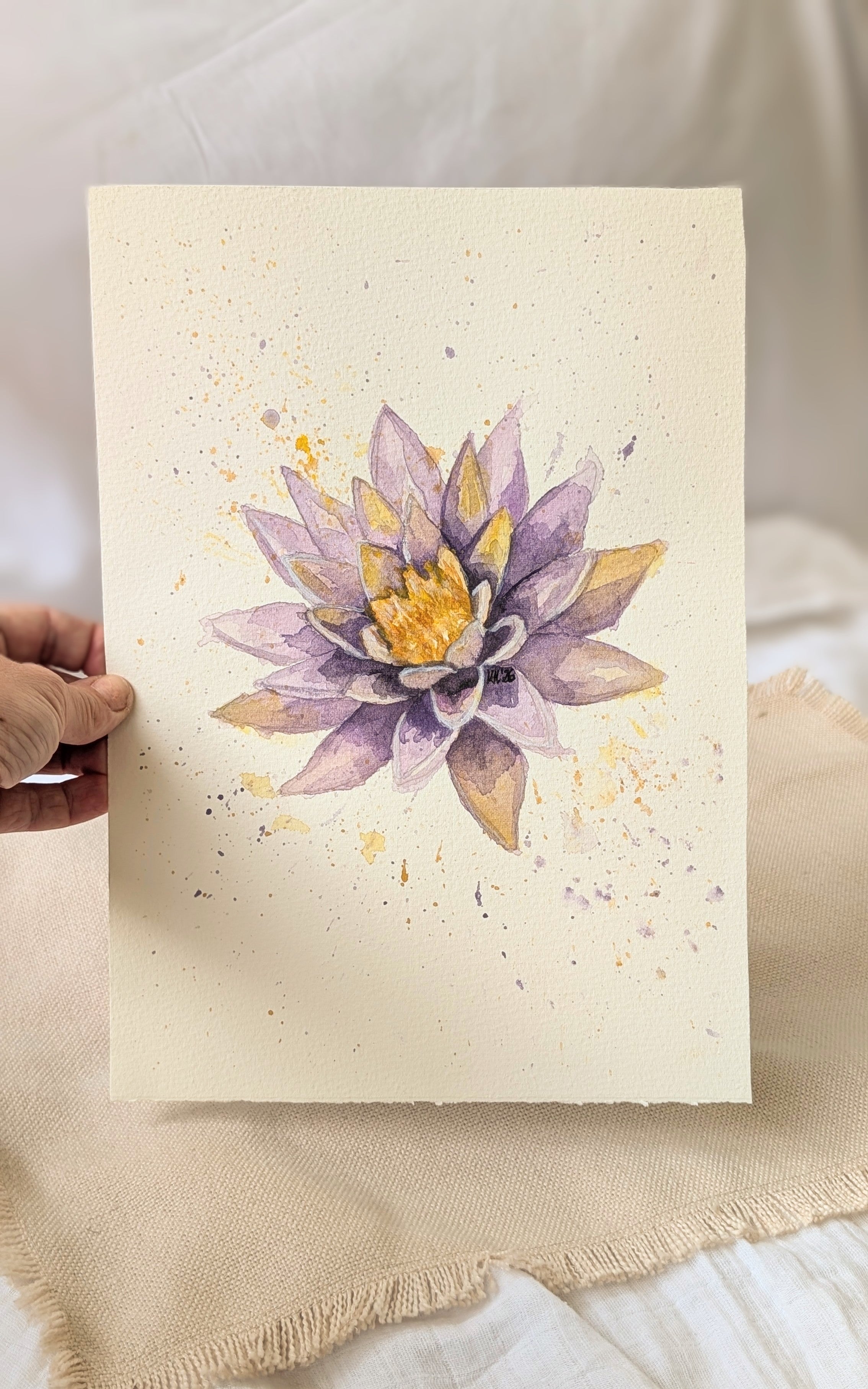 Original Waterlily Watercolour Painting | A4 Botanical Floral Artwork
