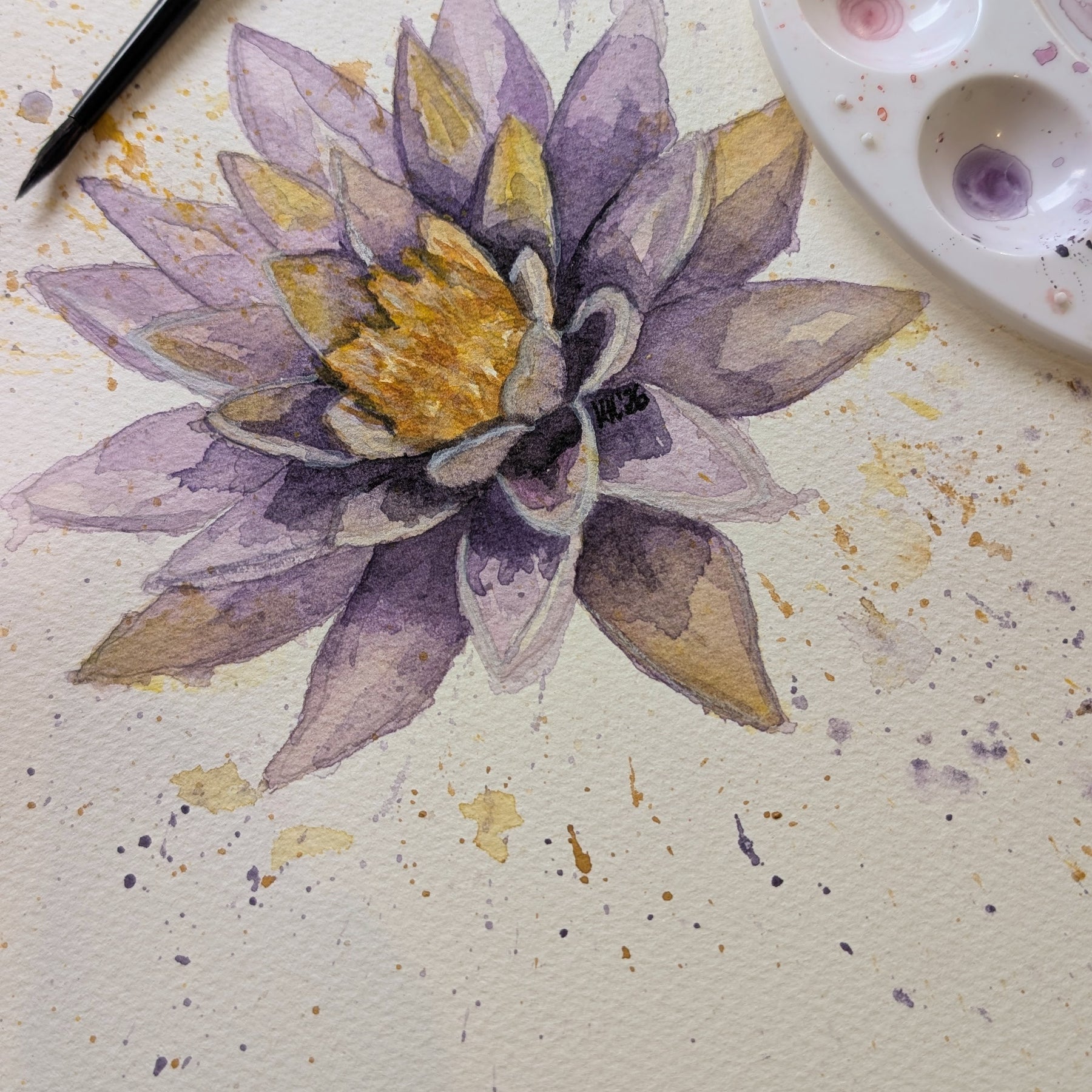 Original Waterlily Watercolour Painting | A4 Botanical Floral Artwork