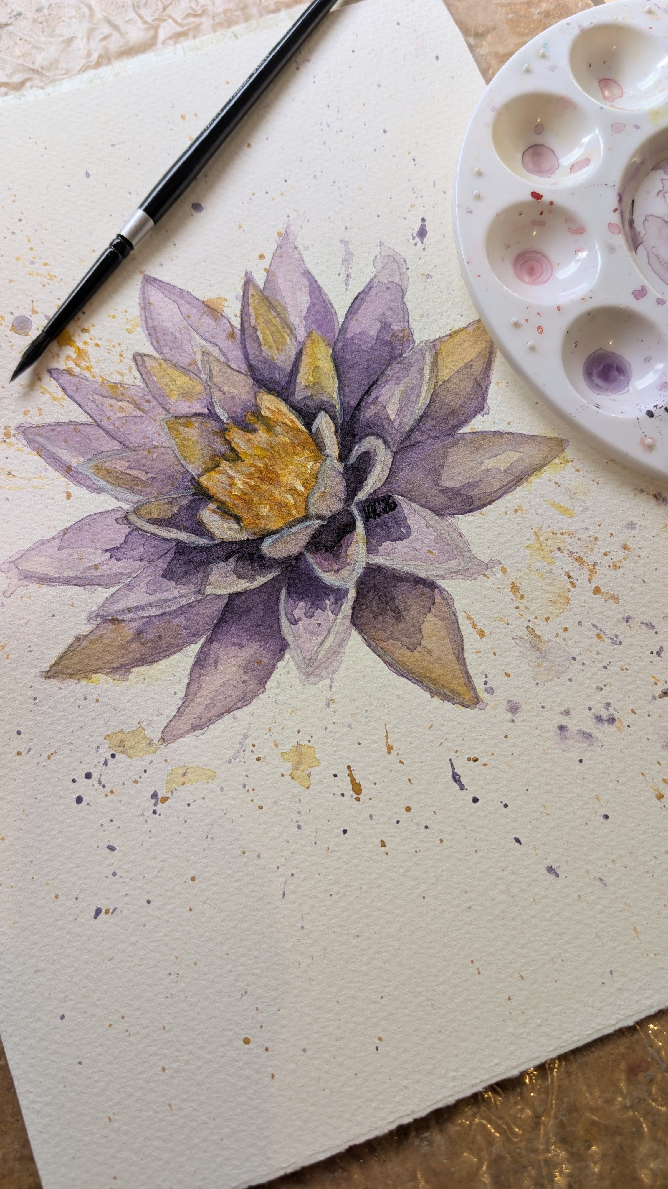 Original Waterlily Watercolour Painting | A4 Botanical Floral Artwork