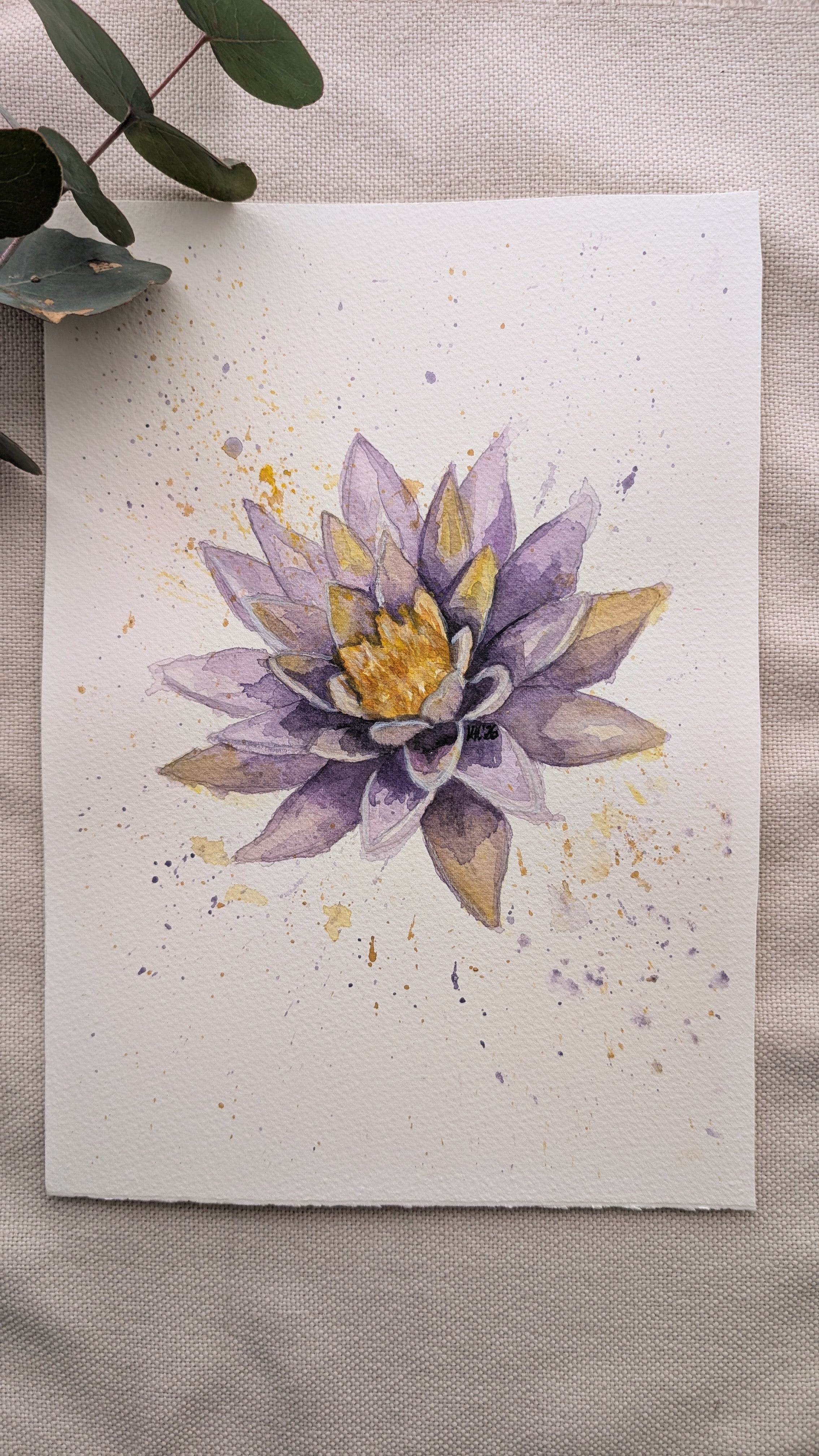 Original Waterlily Watercolour Painting | A4 Botanical Floral Artwork