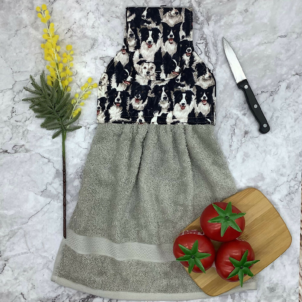 Border Collie Dogs hanging hand towel - 2 Designs