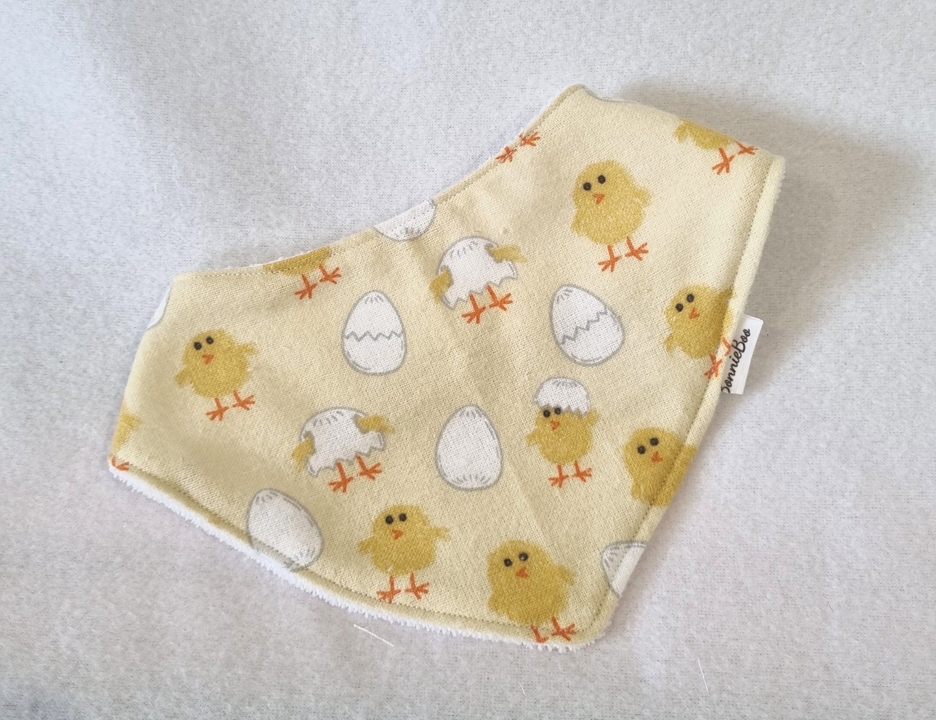 Handmade - Yellow Chicken Themed - 3 options available - Taggy, Bib and Teething Ring - BB04