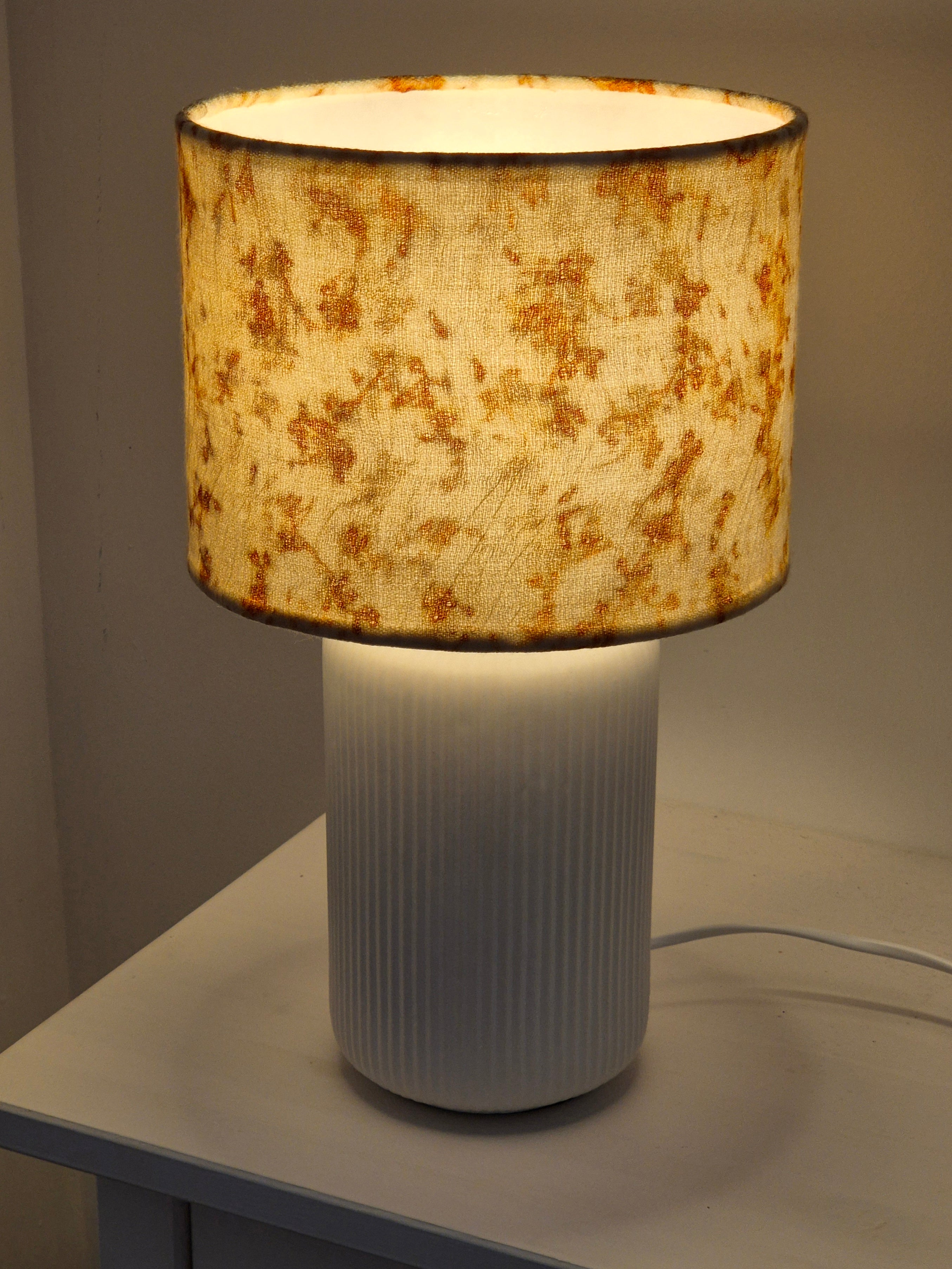 Gumnut ecoprinted wool lampshade