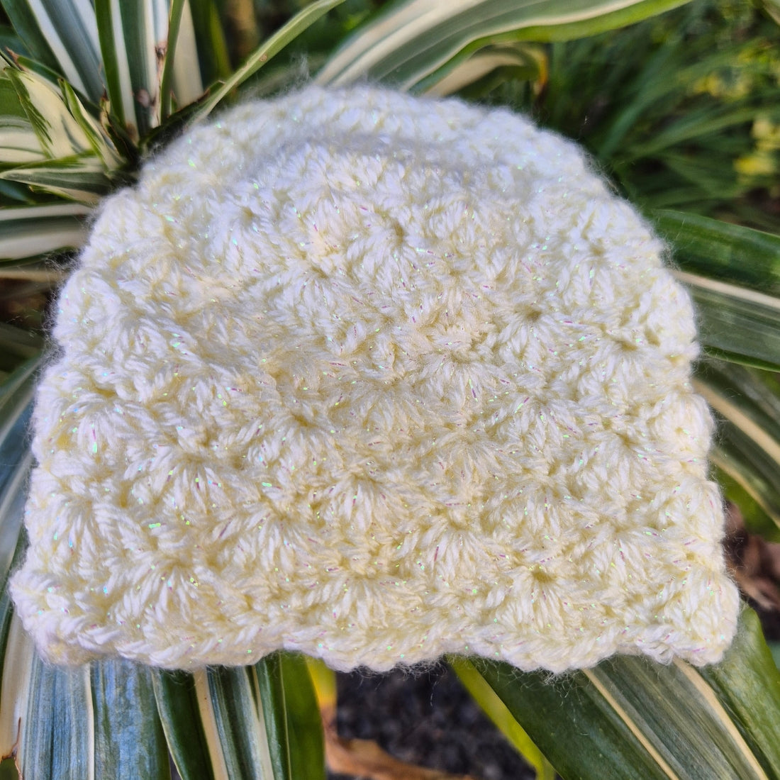 White Sparkly Baby Beanie