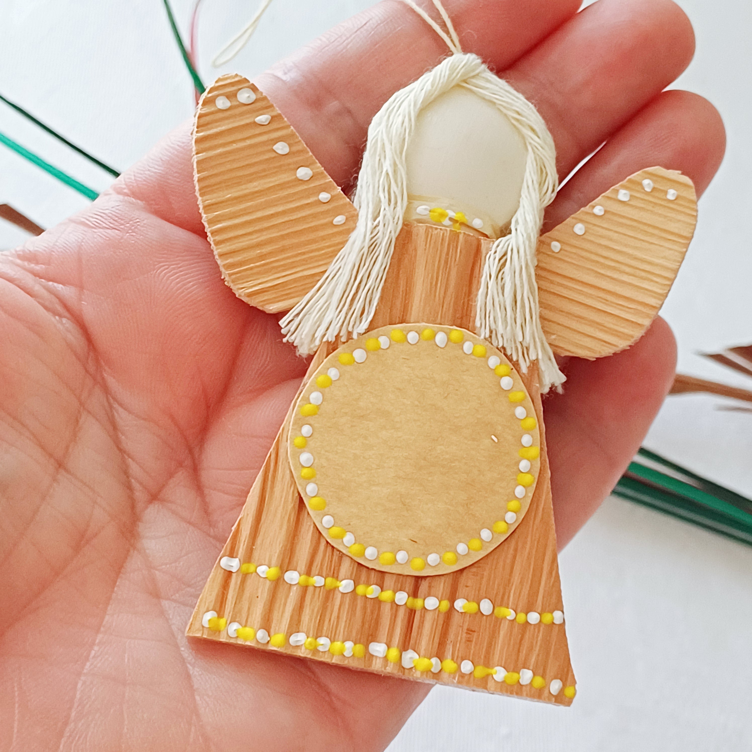 Hello - Little Palm Leaf Angel, Place for Handwritten Message