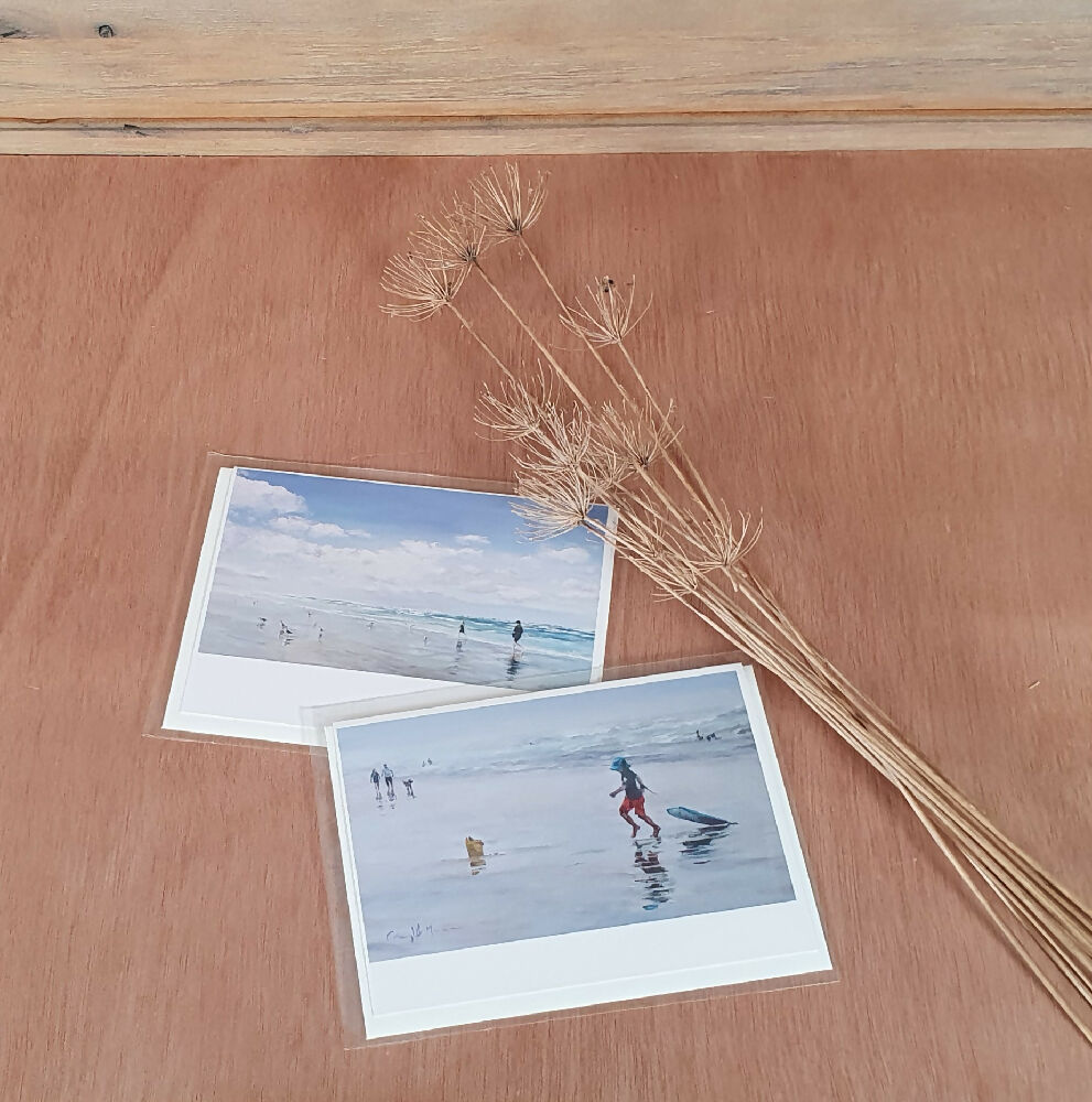 Images of Paintings: Chasing Seagulls at Middleton Beach (left), Summer Fun (Right)