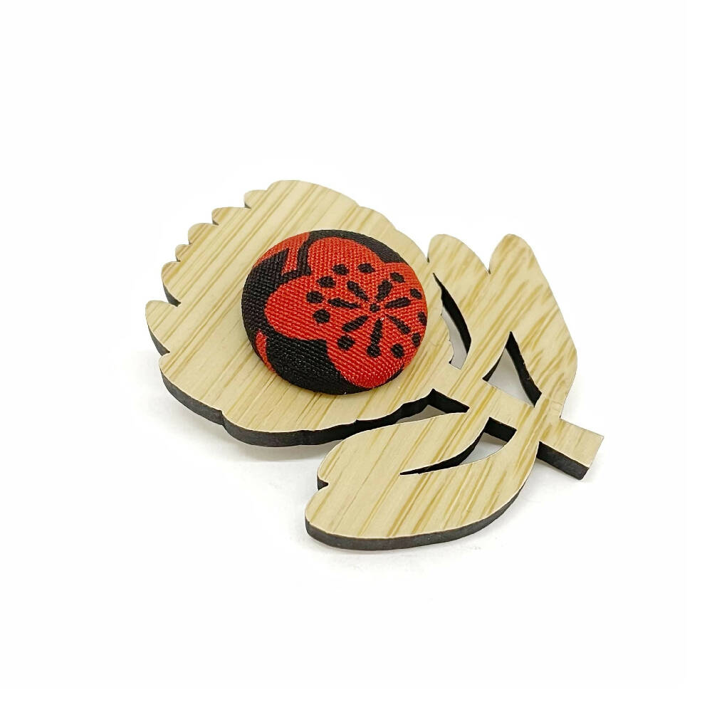 Kimono Waratah Brooch