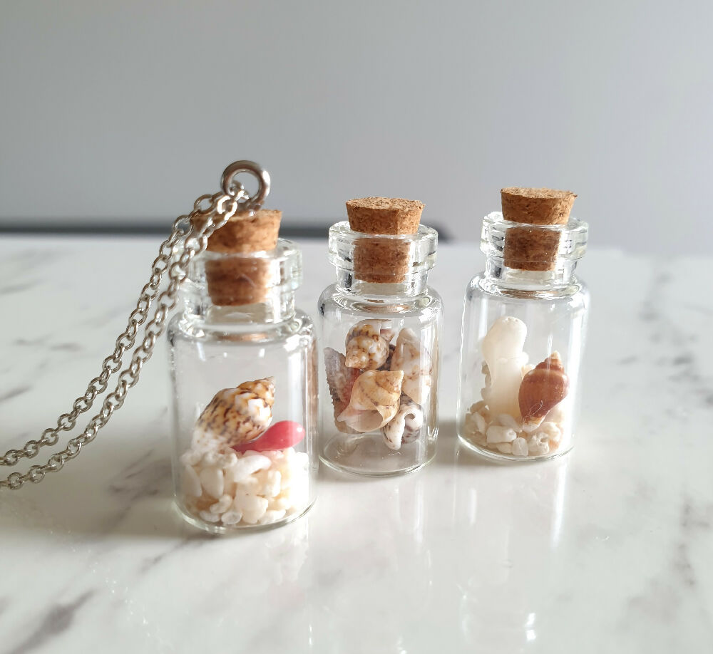 Coral + Shell beach bottle pendant copy 1