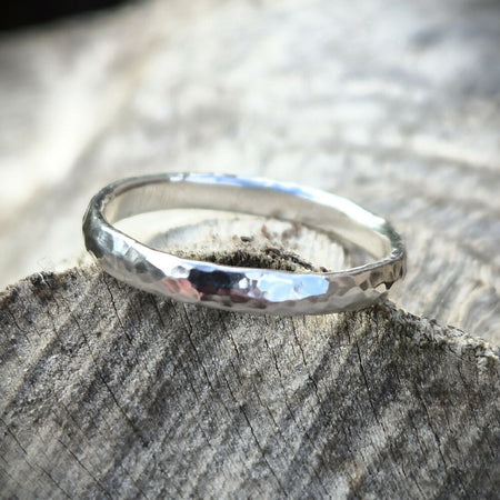 Unisex Ring - Hammered Sterling Silver