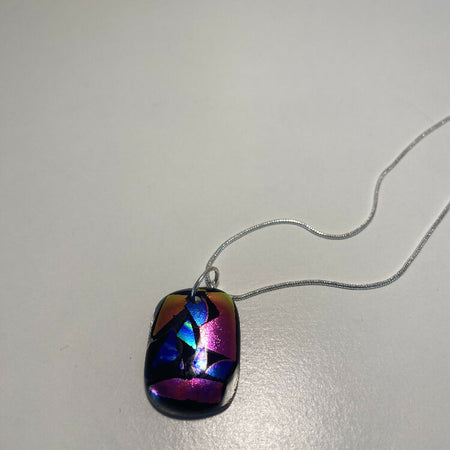 Dichroic glass pendant (Pink)