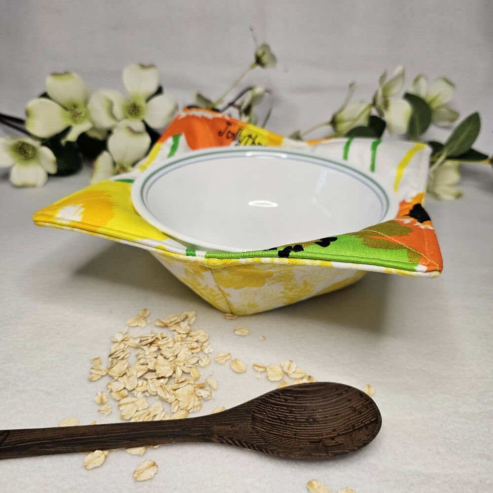 Hot/Cold Cozy Bowl Holder - Sunny Flowers
