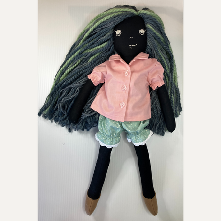 Sage| Handmade cloth doll with wild hair|53 cm | 21 inches