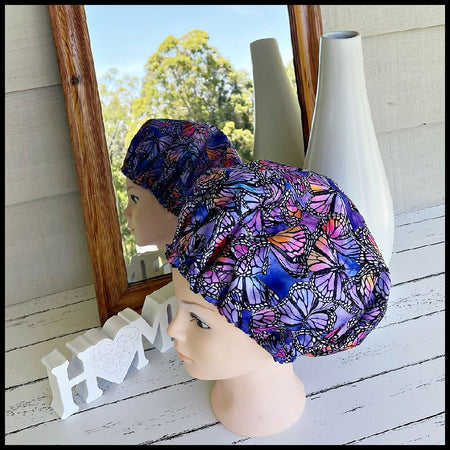 Shower Cap Adult Size Butterflies in Purples