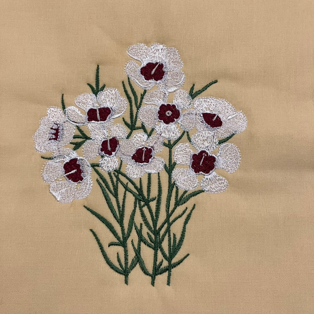 handmade Australian native quilted - geraldton wax (white)