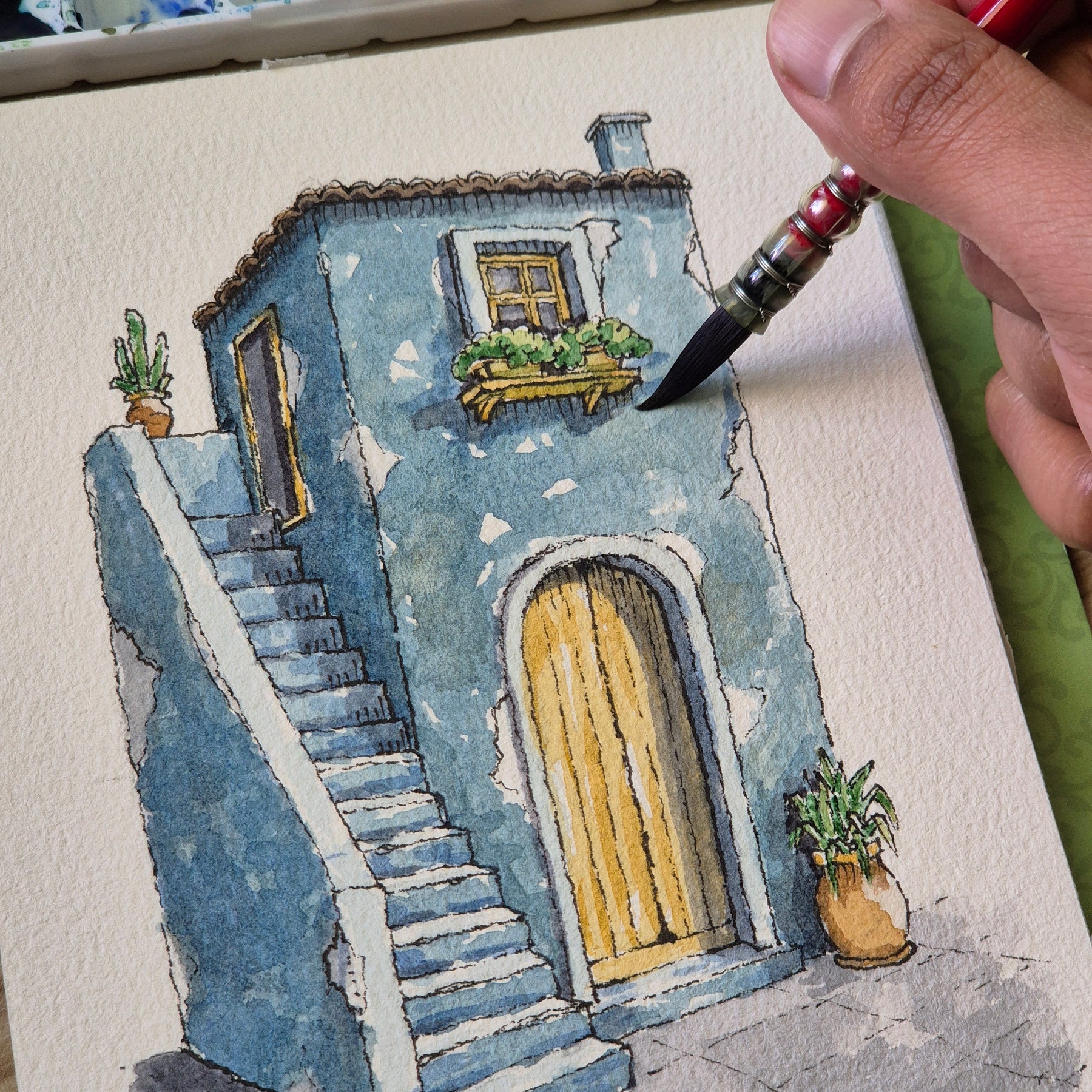 The upstairs door