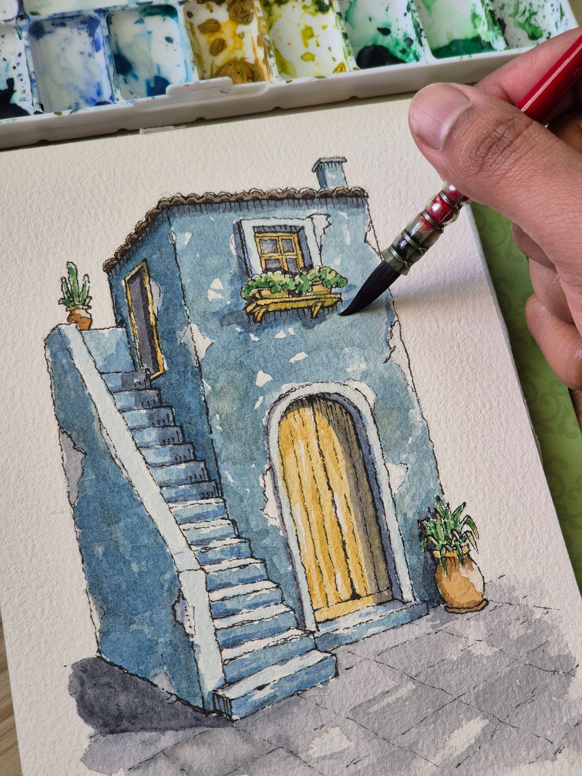 The upstairs door