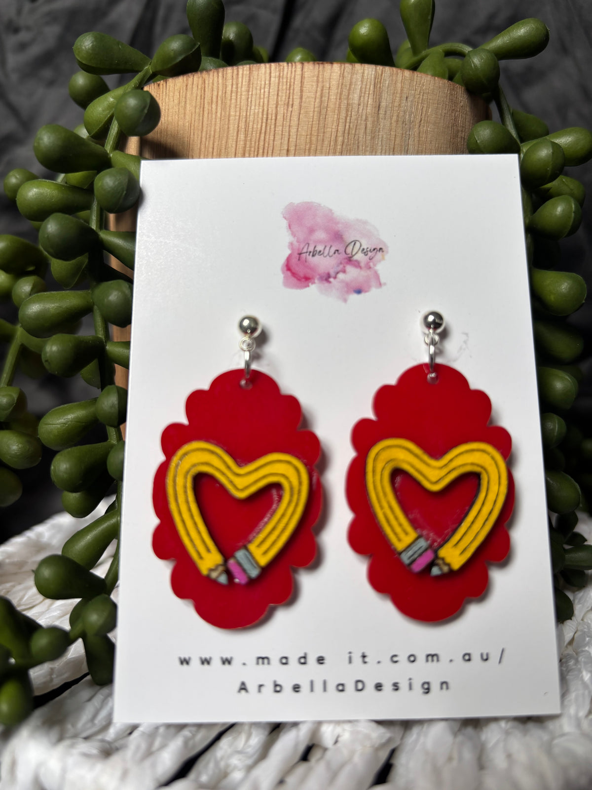 Teacher pencil earrings