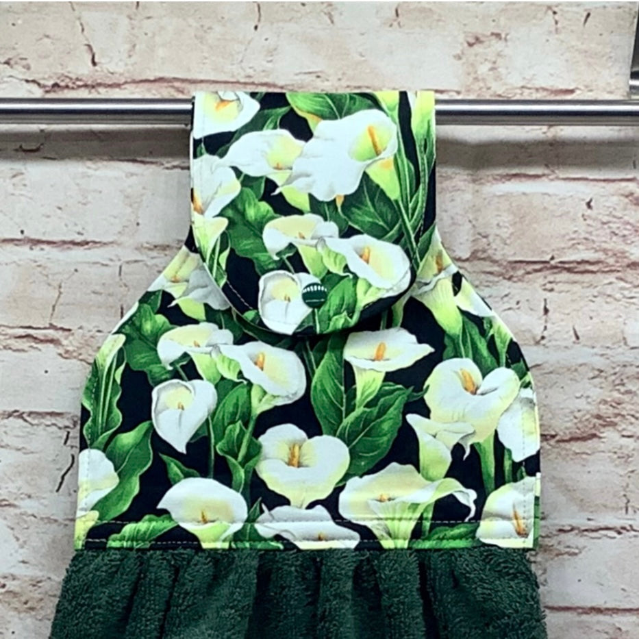 Garden flowers (1) hanging hand towel - 4 Designs