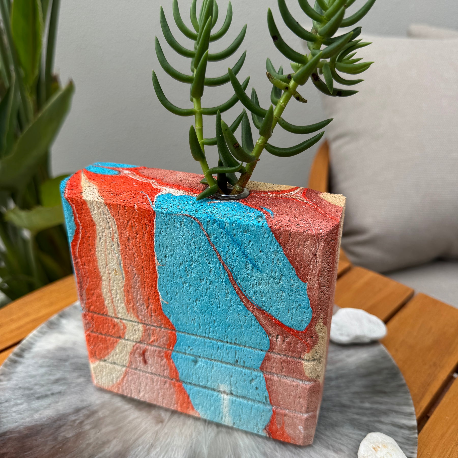 Wild Canyon hand-sculpted concrete test tube vase