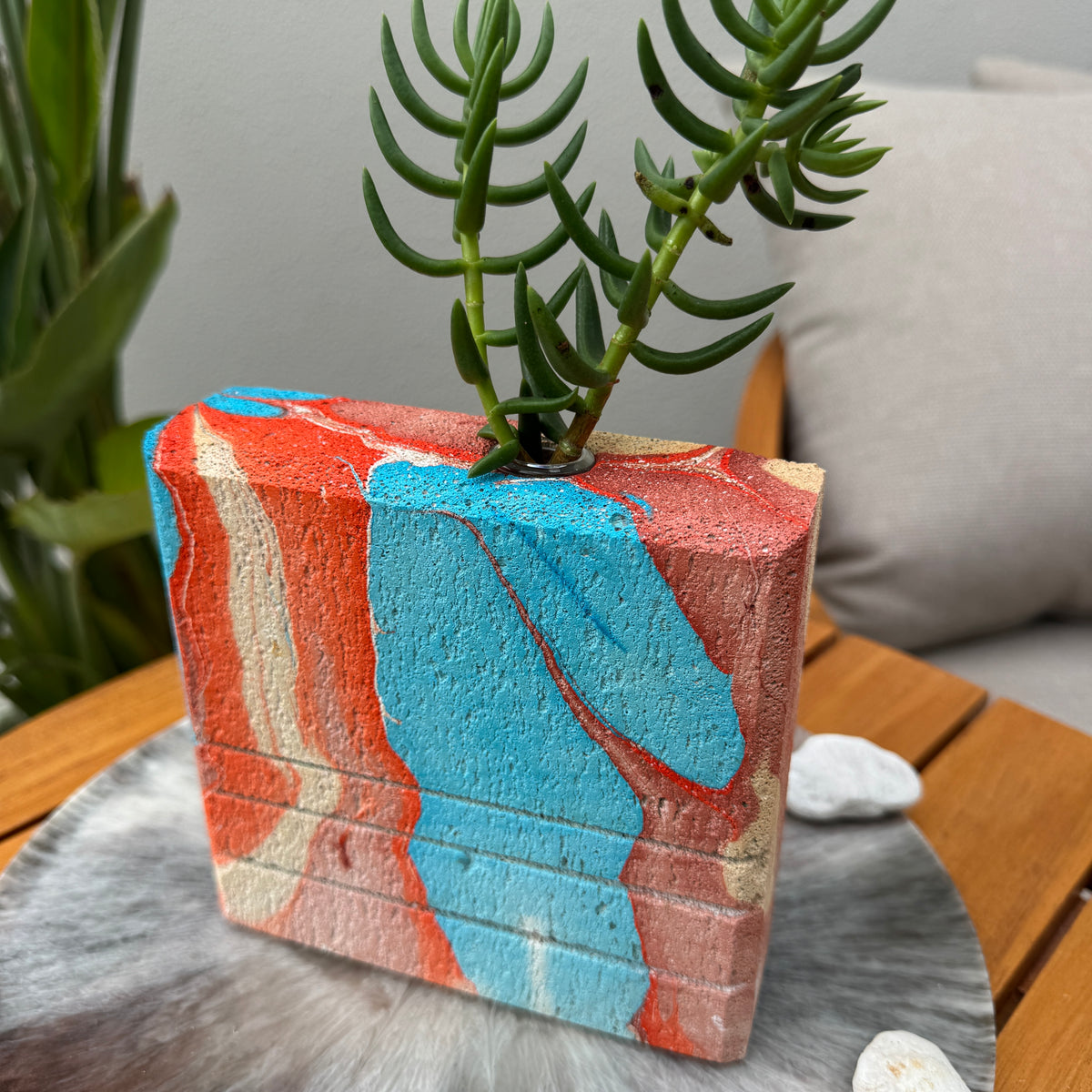 Wild Canyon hand-sculpted concrete test tube vase