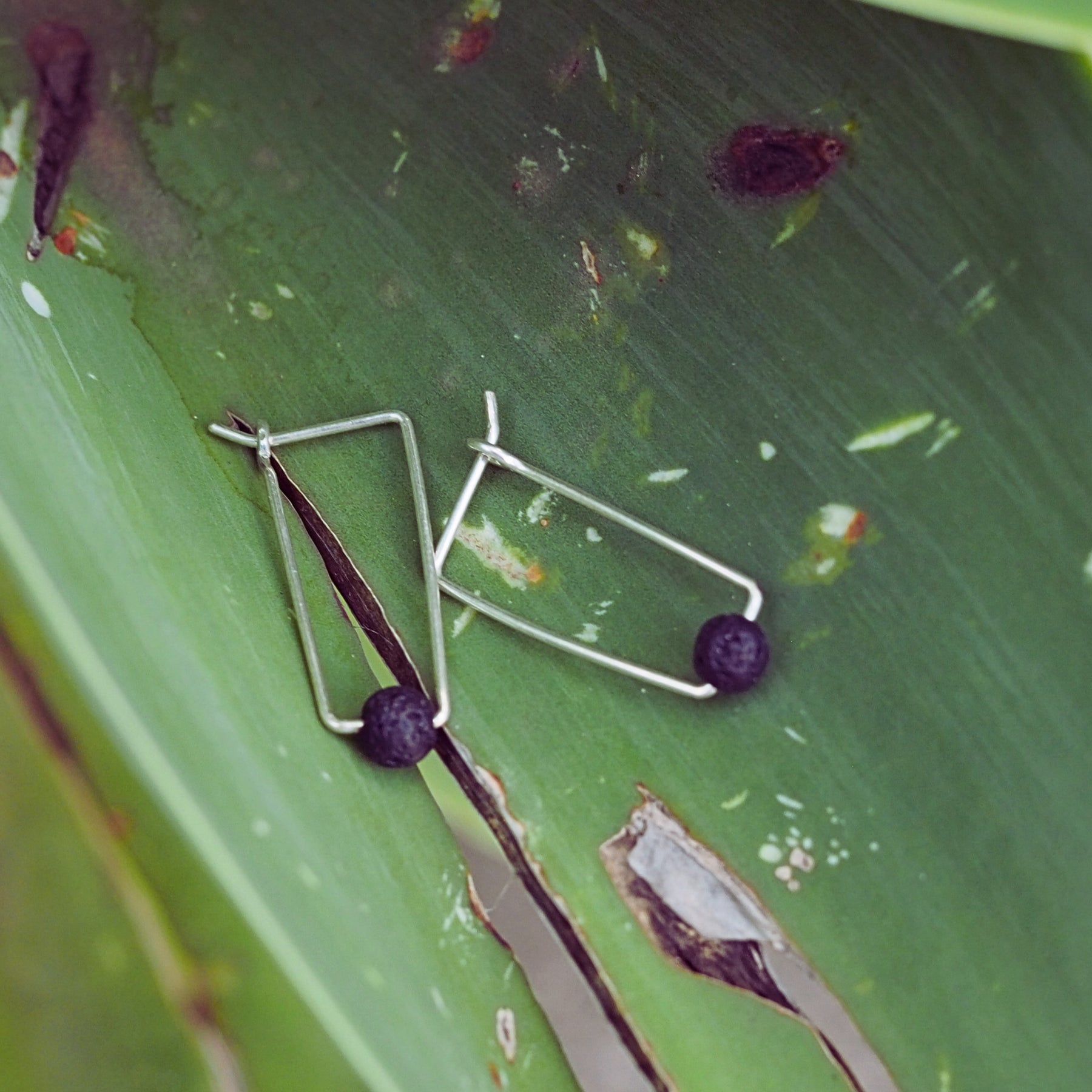 Long Trapeze Hooped Earrings | Sterling Silver